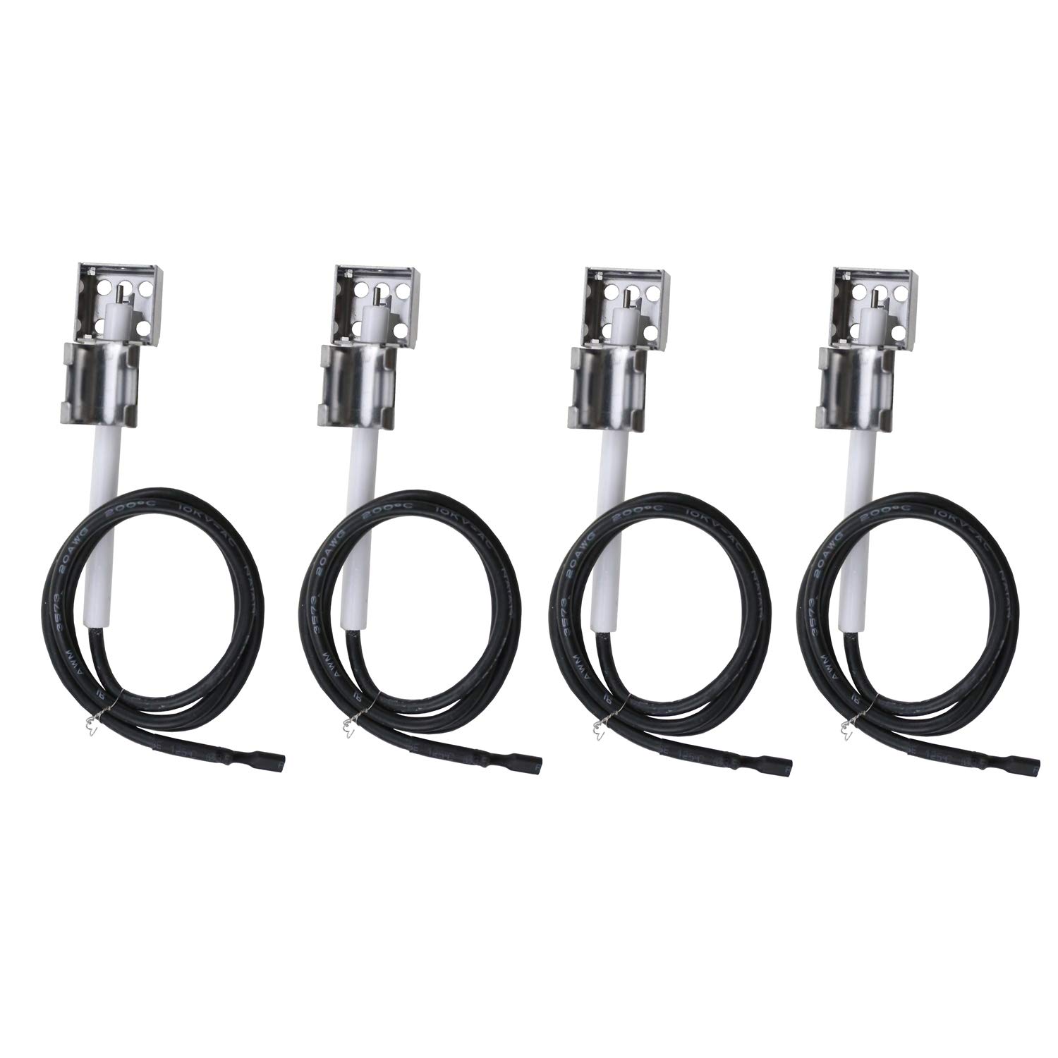 Hisencn 4 Pack Grill Igniters Replacement for Charbroil Advantage 463343015, 463344015, 463240015, 463344116 & Performance 463347017, 463376018P2 - Ceramic Electrode Ignition Parts for Gas Grills, Perfect for Outdoor BBQ and Backyard Cooking