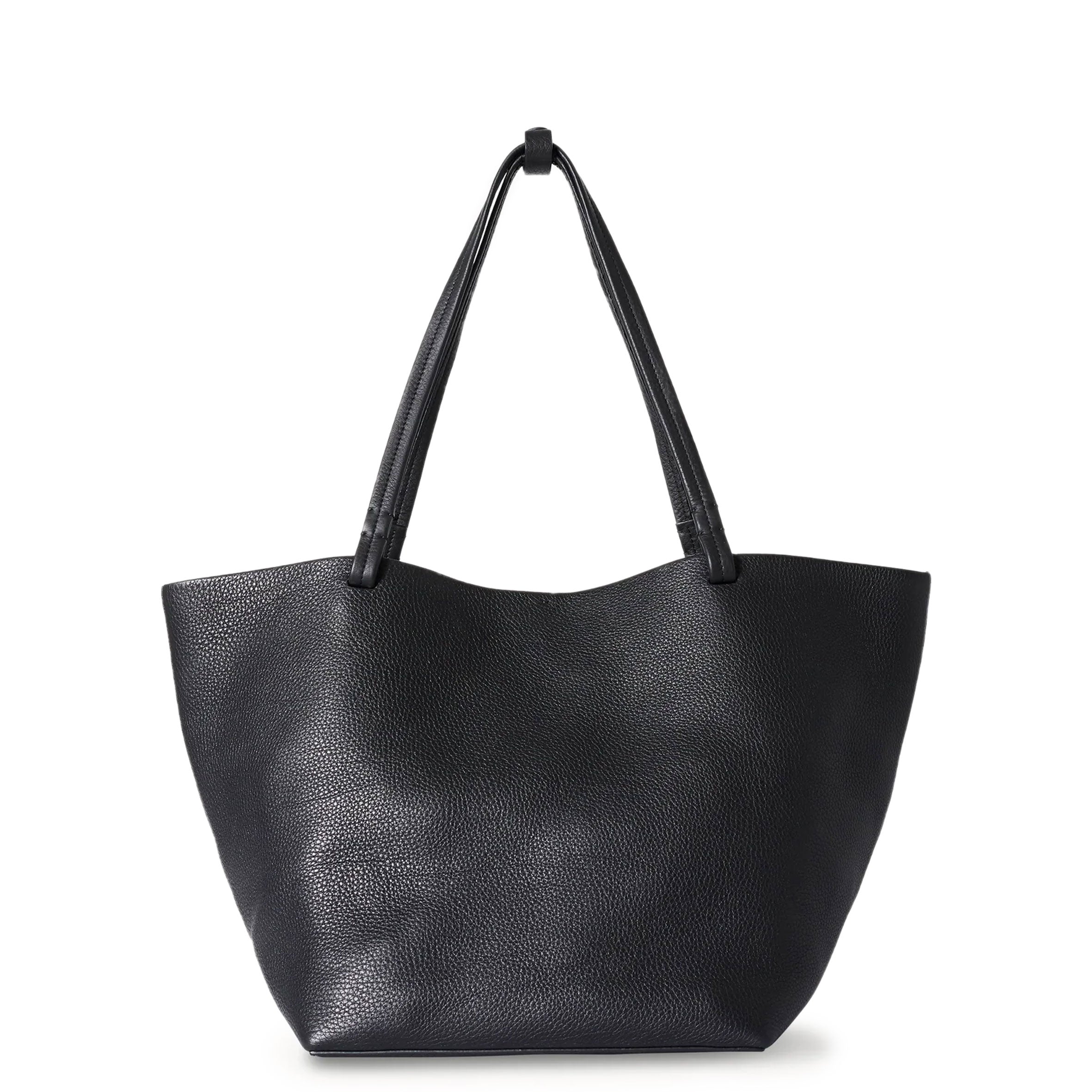 Premium Grain Leather Park Tote Bag - Black | Stylish & Durable Women's Handbag for Work, Travel & Everyday Use