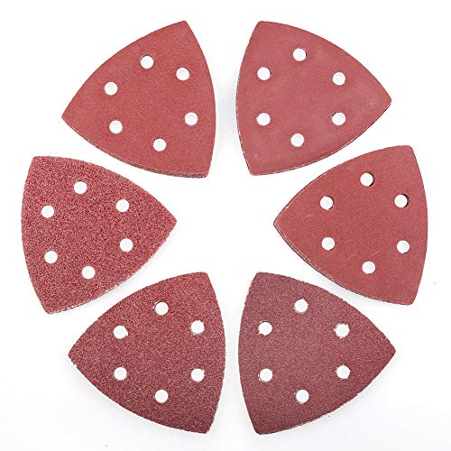 LotFancy 60PCS Oscillating Multitool Sanding Pads - Assorted 40/60/80/120/180/240 Grit, 3-3/4