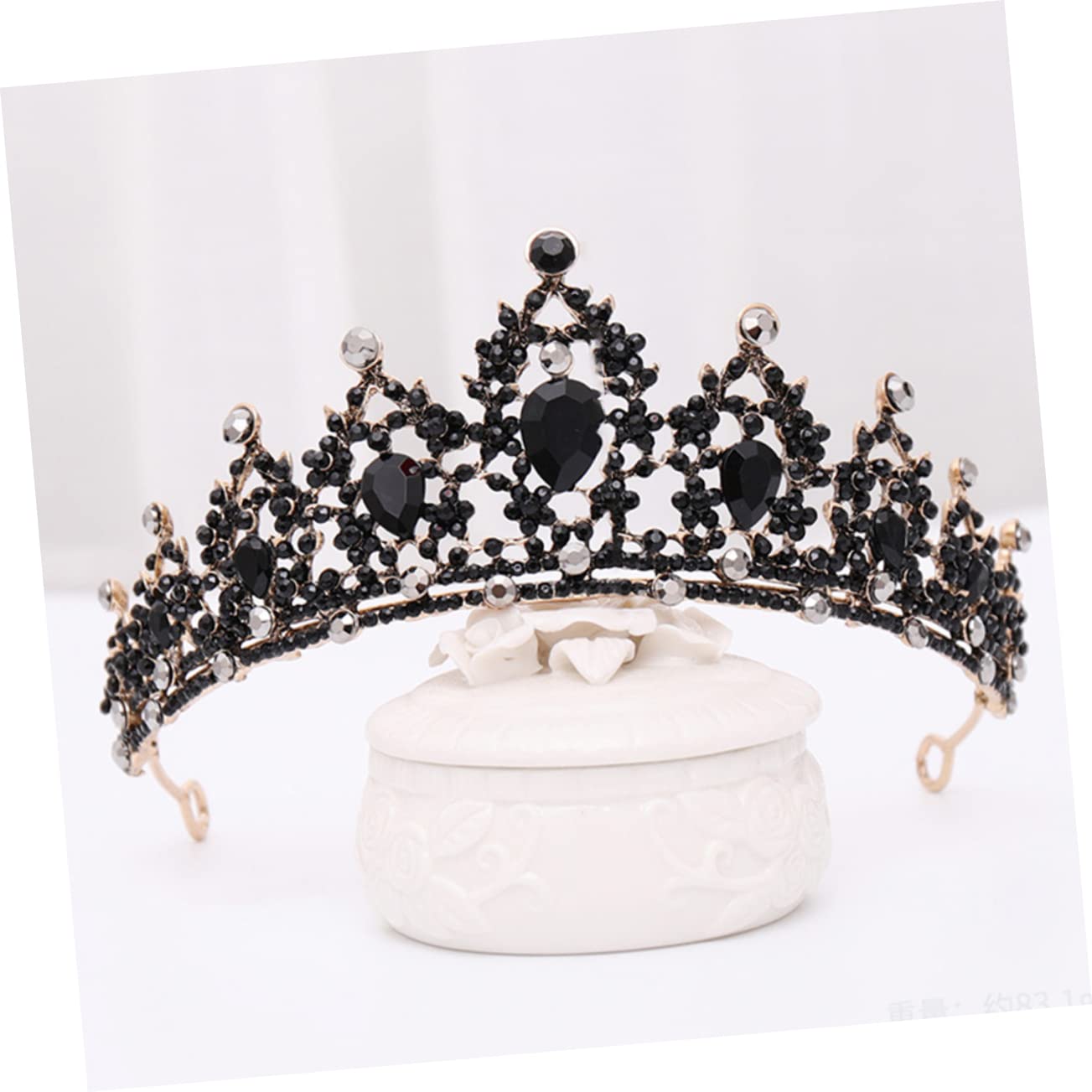 ABOOFAN Black Rhinestone Crown Tiara for Women - Elegant Wedding Bride Headpiece, Rhinestone Queen Headdress for Bridal, Christmas Stocking Stuffers - Perfect for Weddings, Parties, and Special Occasions