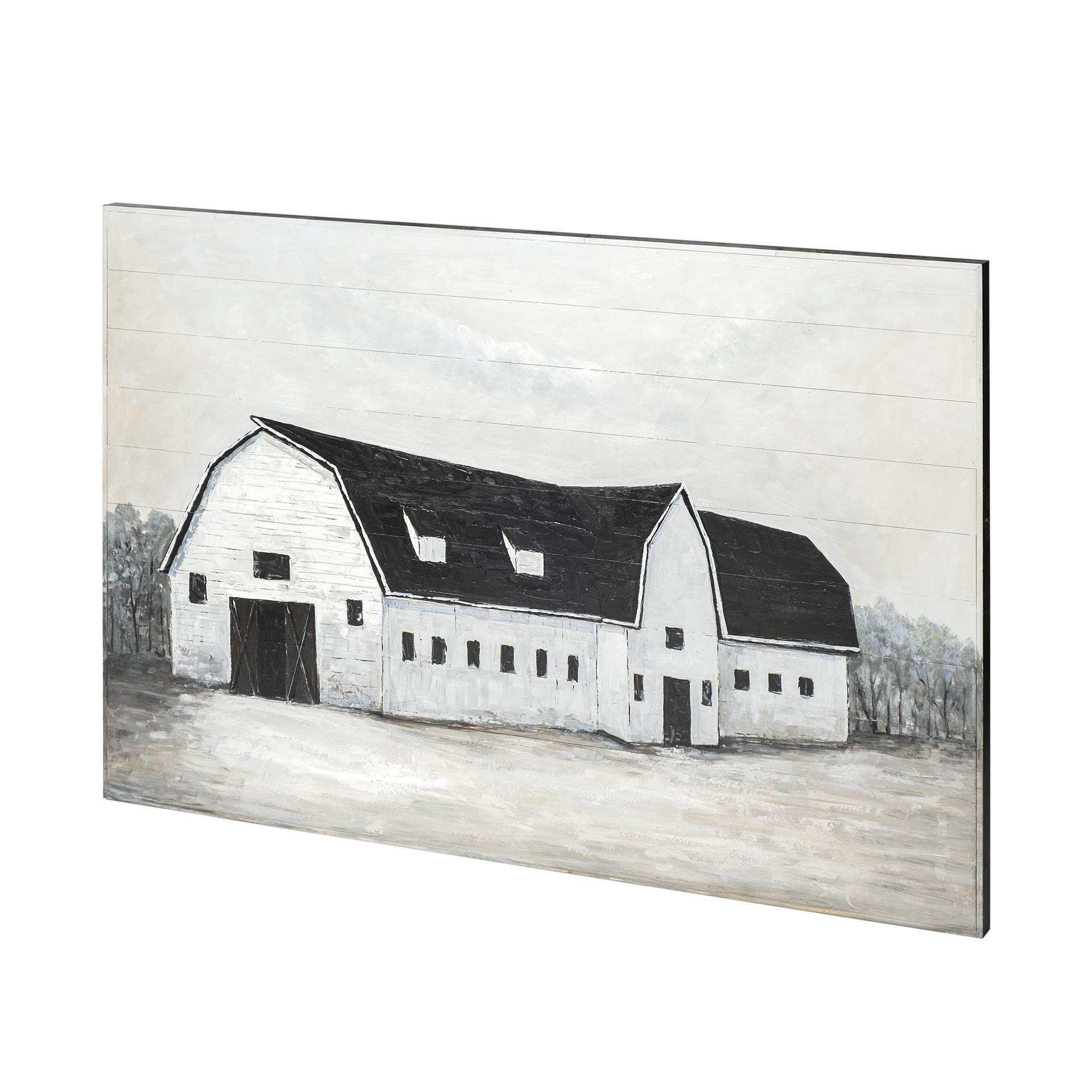 Mercana Sawmill Creek II Oil Painting Set - 15 Piece White Canvas Wall Art for Living Room, Bedroom & Office Decor