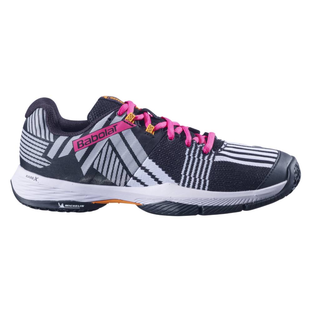 Babolat Sensa Women's Padel Shoes - Lightweight Tennis Shoes for Women with Cushioning & Grip - Black/Pink - Perfect for Padel, Tennis & Court Sports