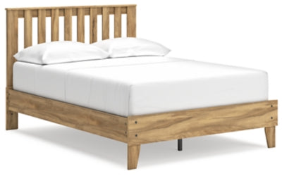 Bermacy Full Platform Panel Bed - Modern Wooden Bed Frame with Storage, Queen Size, Sturdy & Easy Assembly - Perfect for Small Bedrooms, Guest Rooms & Apartments