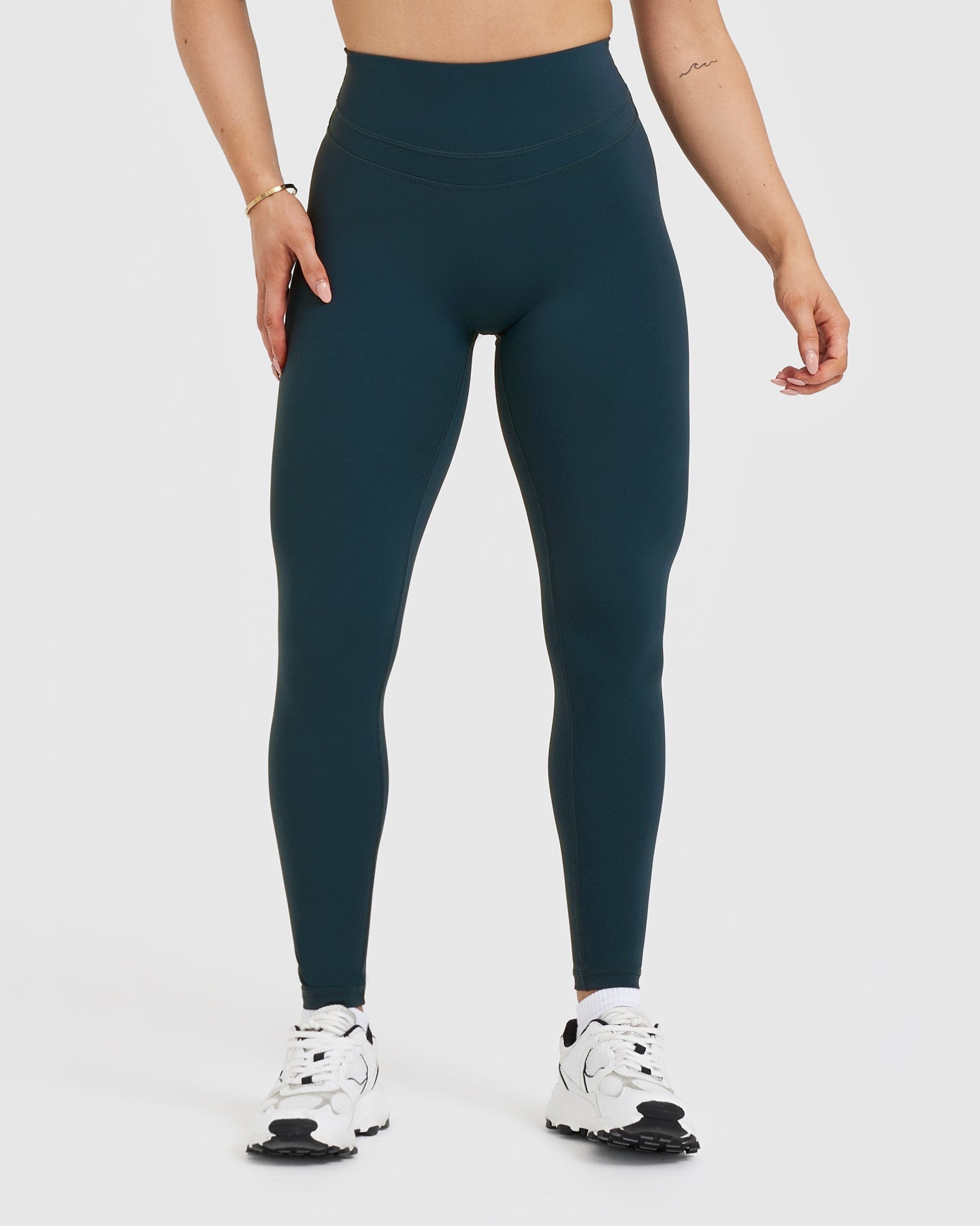 High Waisted Leggings for Women - Slimming Yoga Pants with Tummy Control in Oil Blue | Perfect for Workouts, Yoga & Everyday Wear