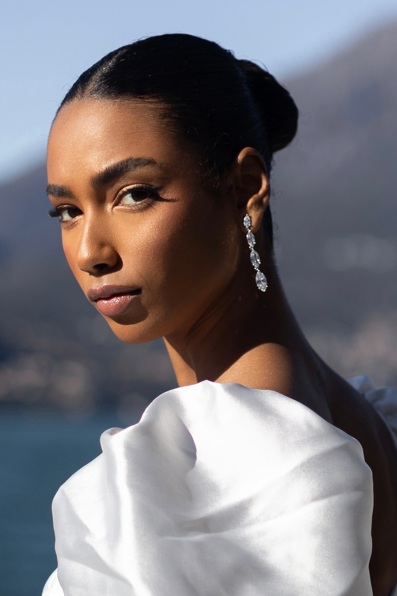 KAYLA Elegant Simulated Diamond Drop Earrings for Wedding, Bridal, and Special Occasions - Perfect for Brides, Bridesmaids, and Formal Events