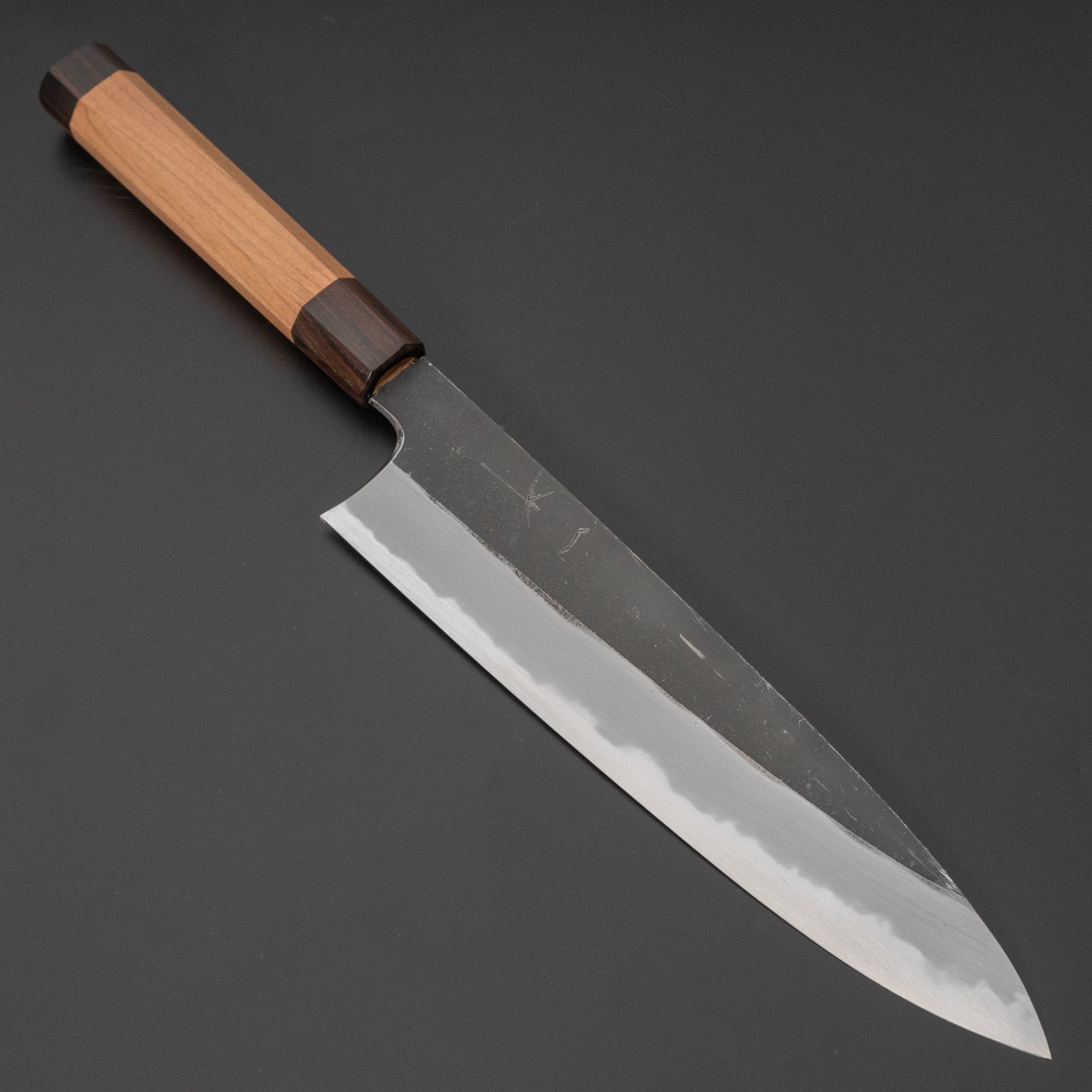 Hitohira Togashi Blue #2 Kurouchi Gyuto 240mm Japanese Chef Knife with Cherry Wood & Ebony Handle - Perfect for Sushi, Meat Slicing & Precision Cooking