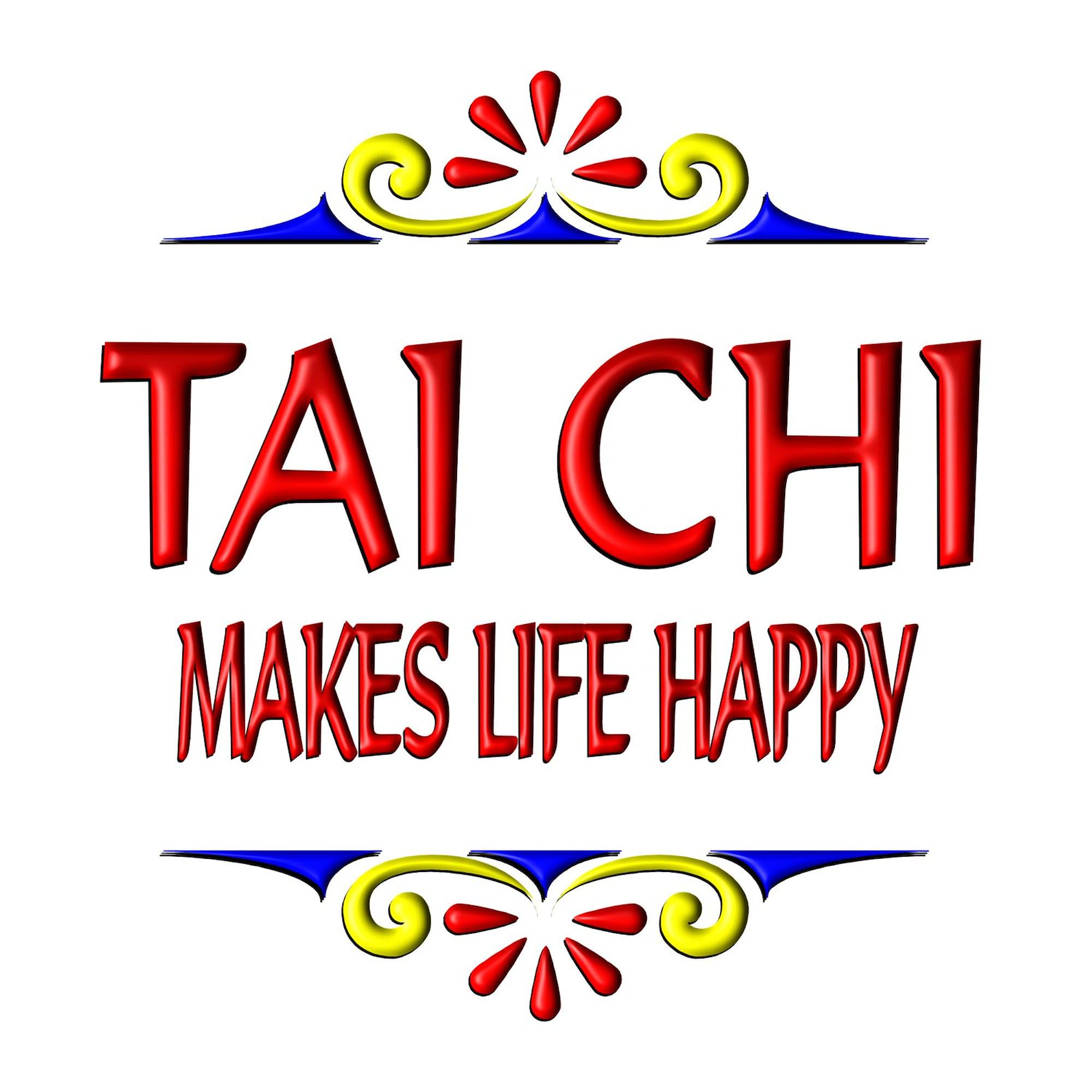 Tai Chi Happy Square Sticker 3x3 Inch - Durable Bumper Sticker & Car Decal for Yoga Lovers, Martial Arts Enthusiasts - Perfect for Cars, Laptops, Water Bottles & Gym Equipment