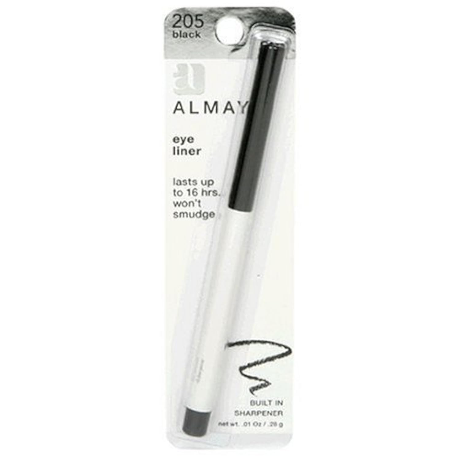 Almay Eyeliner Pencil - Black [205] - 0.01 oz (2 Pack) - Smudge-Proof & Long-Lasting Eye Makeup for Everyday Wear & Special Occasions