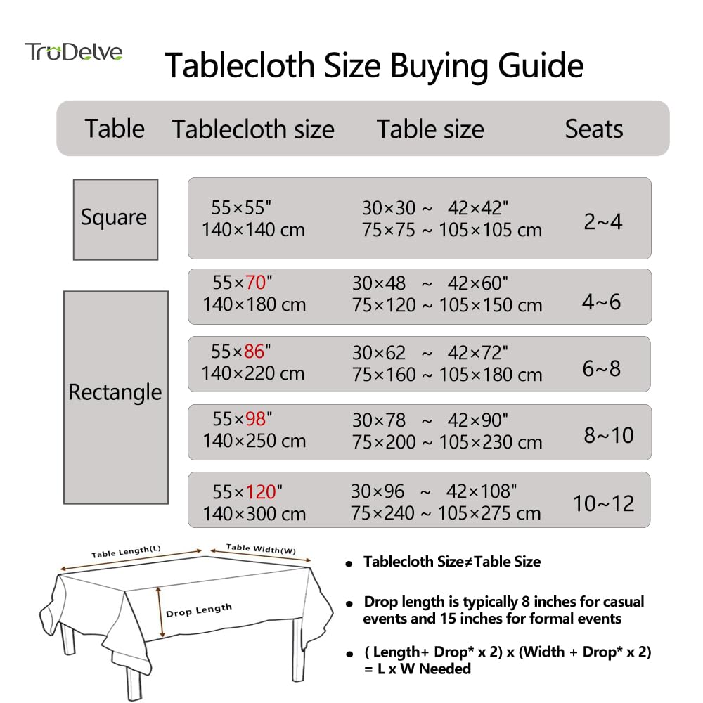 TruDelve Grey Cotton Tablecloth - 70