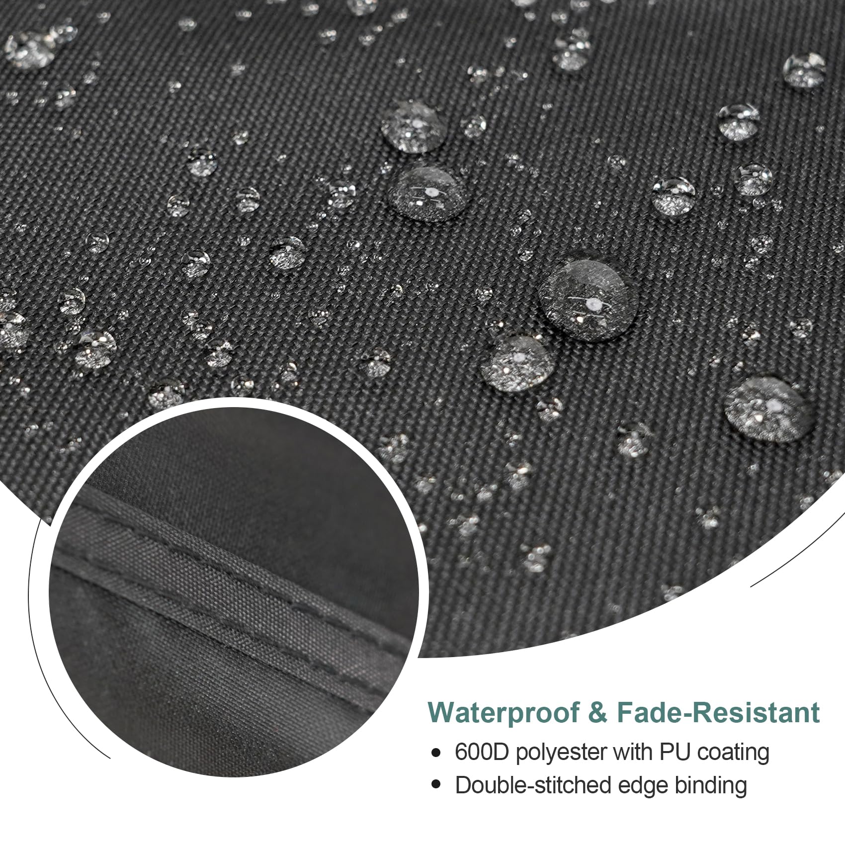 Waterproof Patio Umbrella Cover - Heavy Duty Outdoor Market Parasol Cover with Zipper for Umbrellas Up to 12 Feet, Black - Perfect for Backyard, Deck, Garden & Poolside Protection