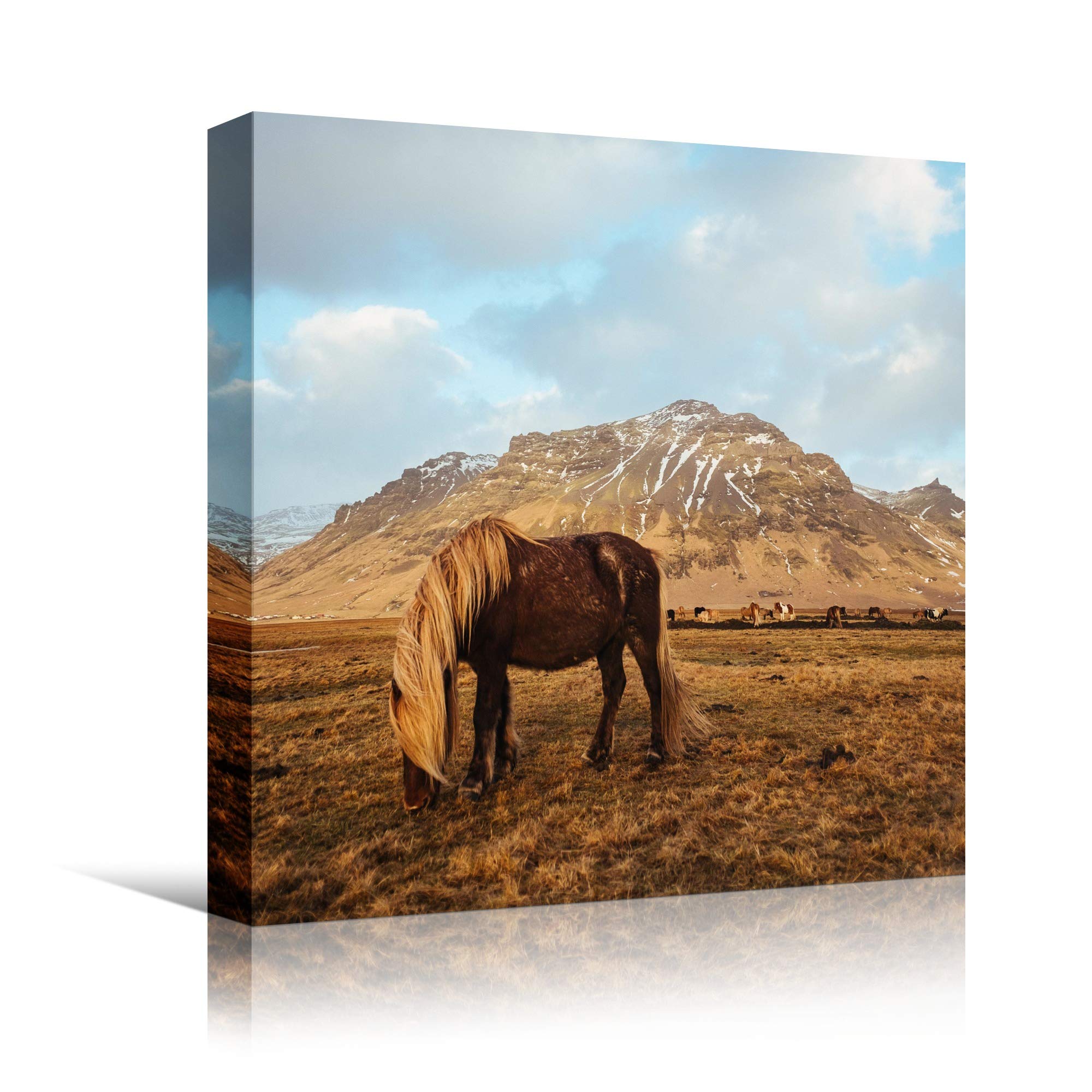 Premium Horse Photography Wall Art Print - Farmhouse & Country Style Decor - 16x16 Inches Ready to Hang - Perfect for Living Room, Bedroom, Office - Animal Themed Home Decor for Western & Equestrian Lovers