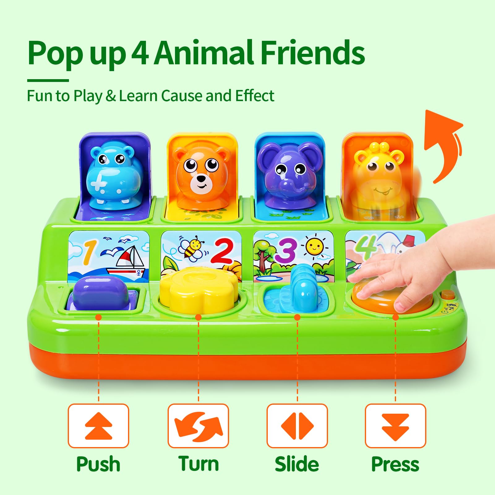 **Best Pop Up Toy for Toddlers with Music & Lights - Cause & Effect Learning Toy for Babies 6-18 Months - Early Educational Gift for 1-3 Year Old Boys & Girls - Perfect for Playtime & Developmental Activities**