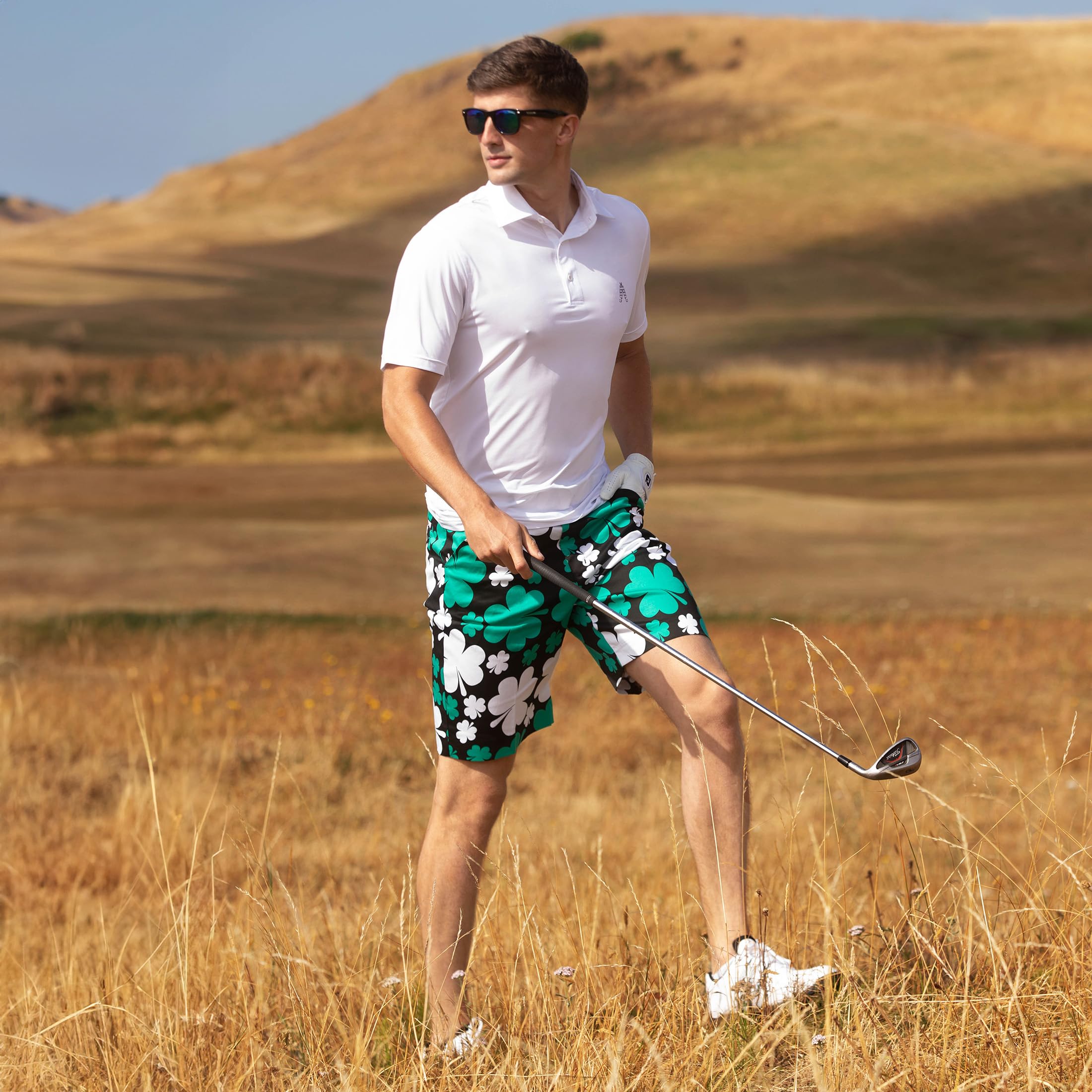 Royal & Awesome Men's Golf Shirts - Funny & Colorful Golf Polos for Men - Bright Design for Golfing & Casual Wear