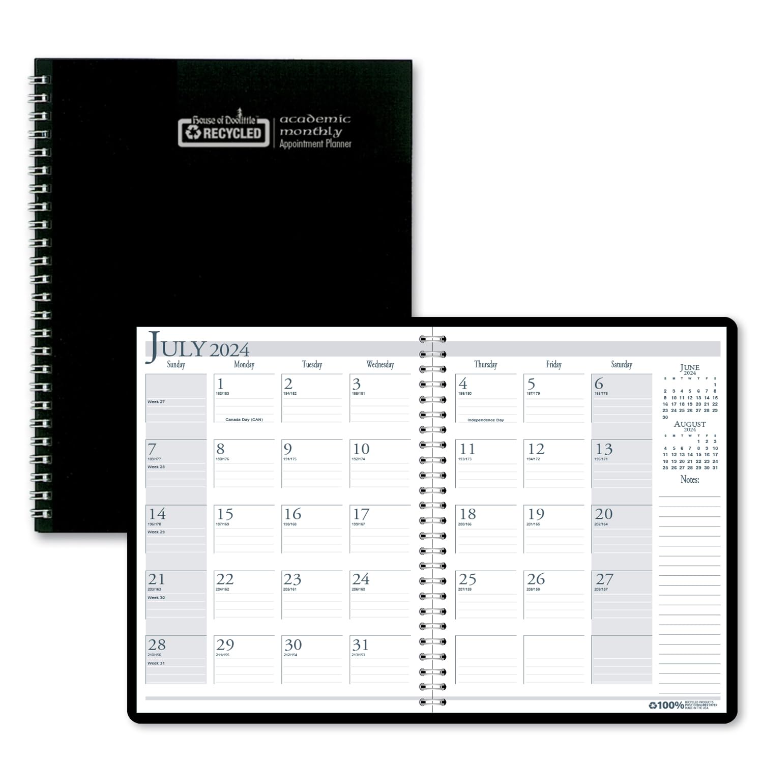 House of Doolittle 2024-2025 Academic Monthly Planner, Bright Blue, 8.5