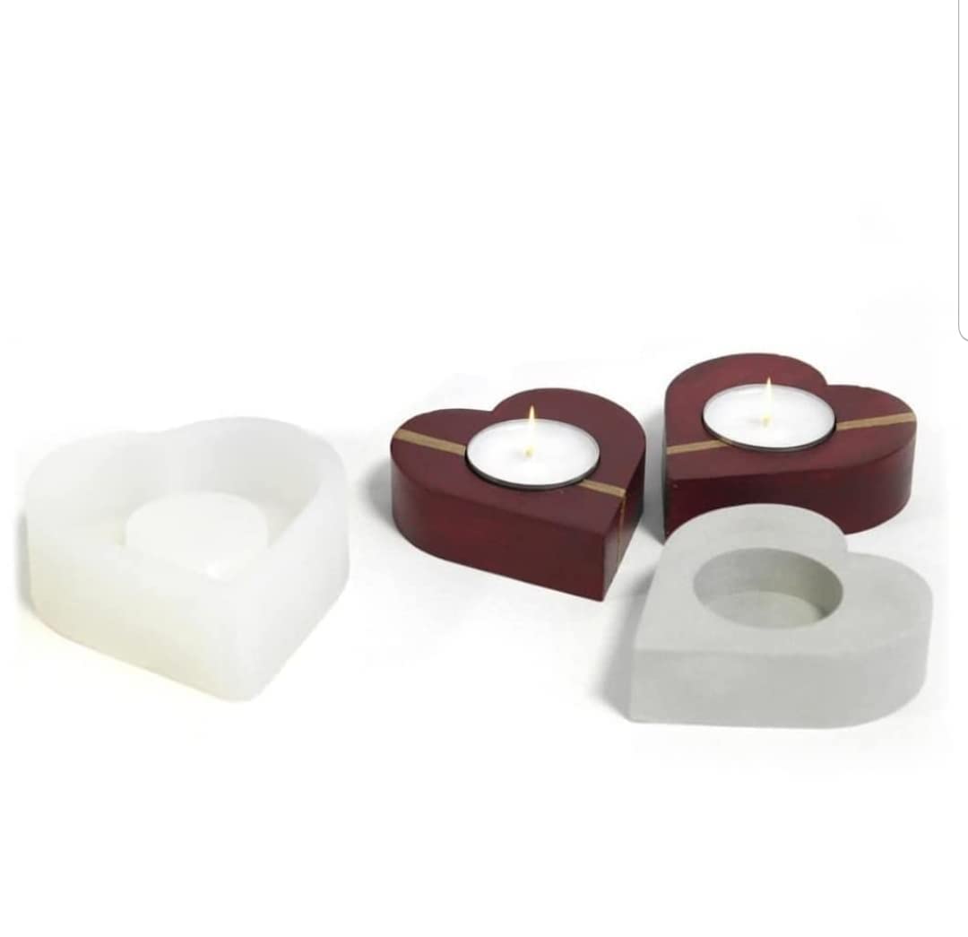 Premium KIRA Silicone Resin Candle Holder Molds for DIY Epoxy Jewelry Box - Oval Tealight Candle Molds for Home Decor, Wedding Centerpieces & Diwali Table Settings (Pack of 1)