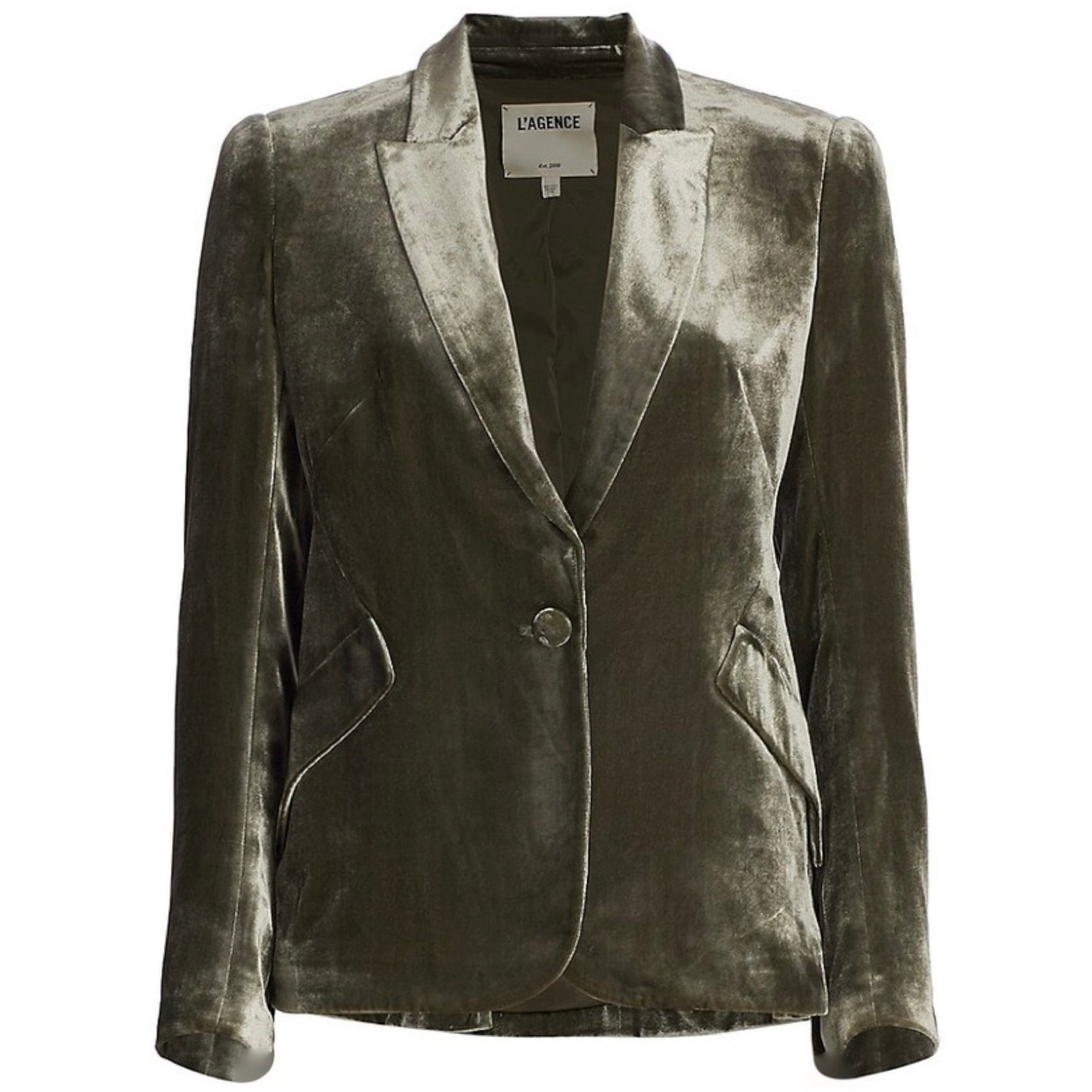 L'Agence Ivy Green Chamberlain Velvet Blazer for Women | Elegant Velvet Jacket | Business Casual & Evening Wear | Perfect for Office, Parties & Special Occasions