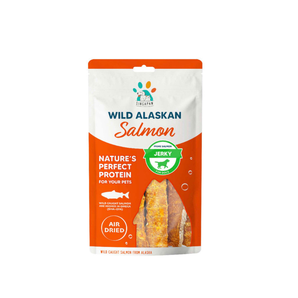 Premium Wild Alaskan Salmon Dog Treats - 70g Air-Dried Mini Sticks with Seaweed & Shrimp | Grain-Free, Healthy Snacks for Small & Medium Dogs | Training Rewards & Travel Treats