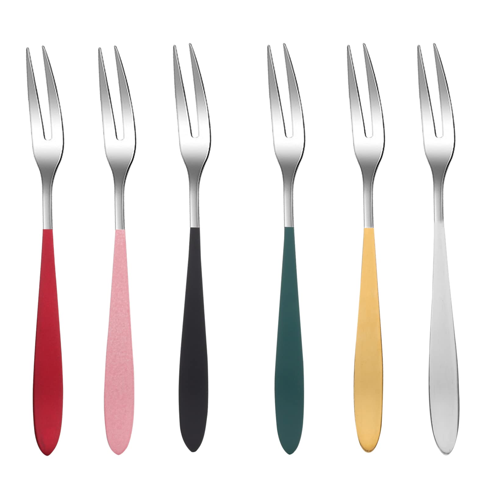 6-Piece Stainless Steel Fruit Forks for Desserts, Salads & Parties