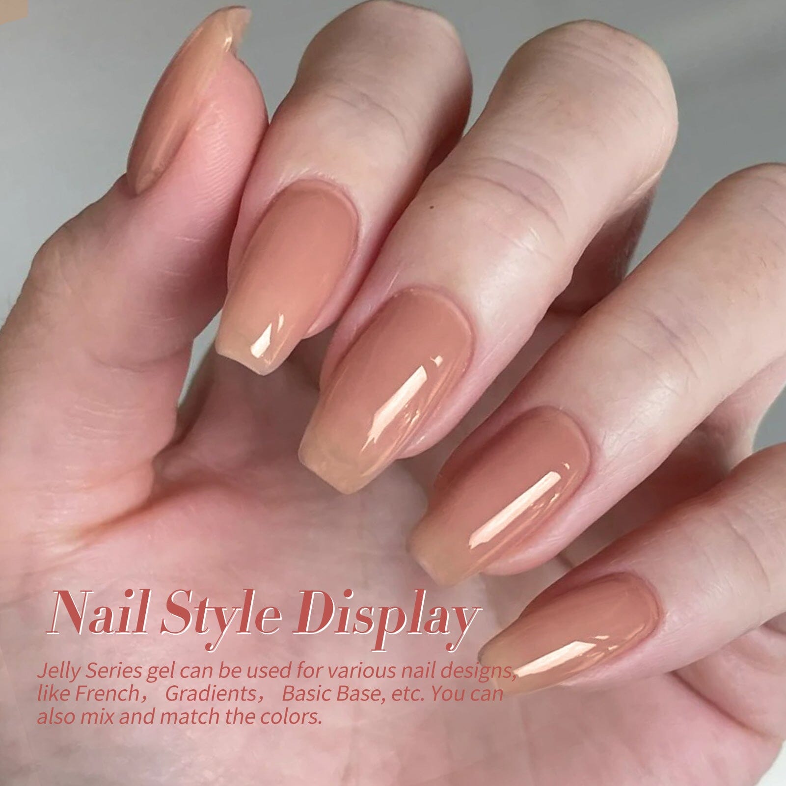 6 Colors Jelly Gel Nail Polish Set - Pink Veil 7ml - Long Lasting Soak Off UV LED Gel Polish for Manicure & Pedicure at Home or Salon
