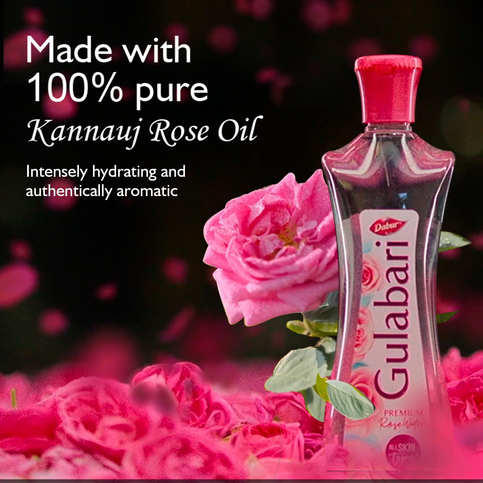 Dabur Gulabari Premium Rose Water Face Toner - 120ml | Alcohol-Free, Paraben-Free | Hydrates, Moisturizes & Balances Skin pH | For All Skin Types | Perfect for Daily Skincare Routine & Makeup Setting Spray