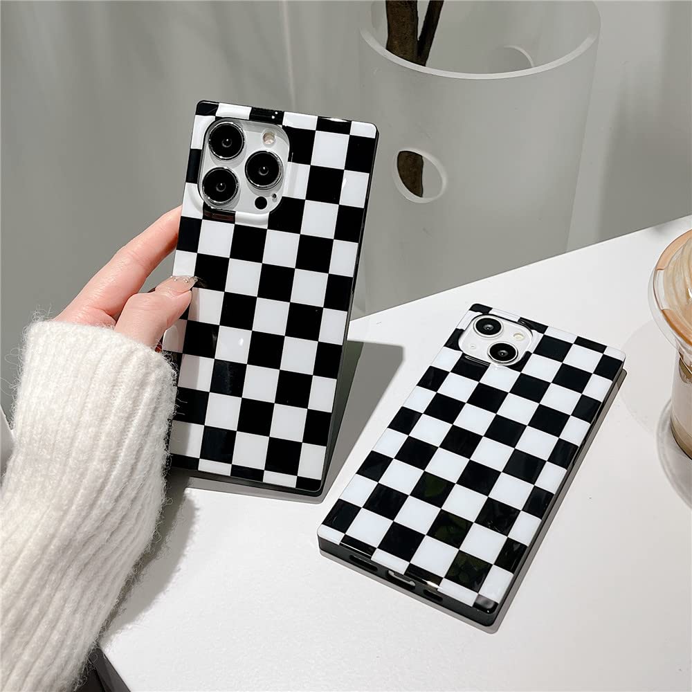 Cocomii Rectangle Geometric Pattern Phone Case for iPhone 13 Pro Max 6.7 inch - Glossy Protective Cover with Checkered Design for Women, Men & Girls - Perfect for Everyday Use, Work & Travel