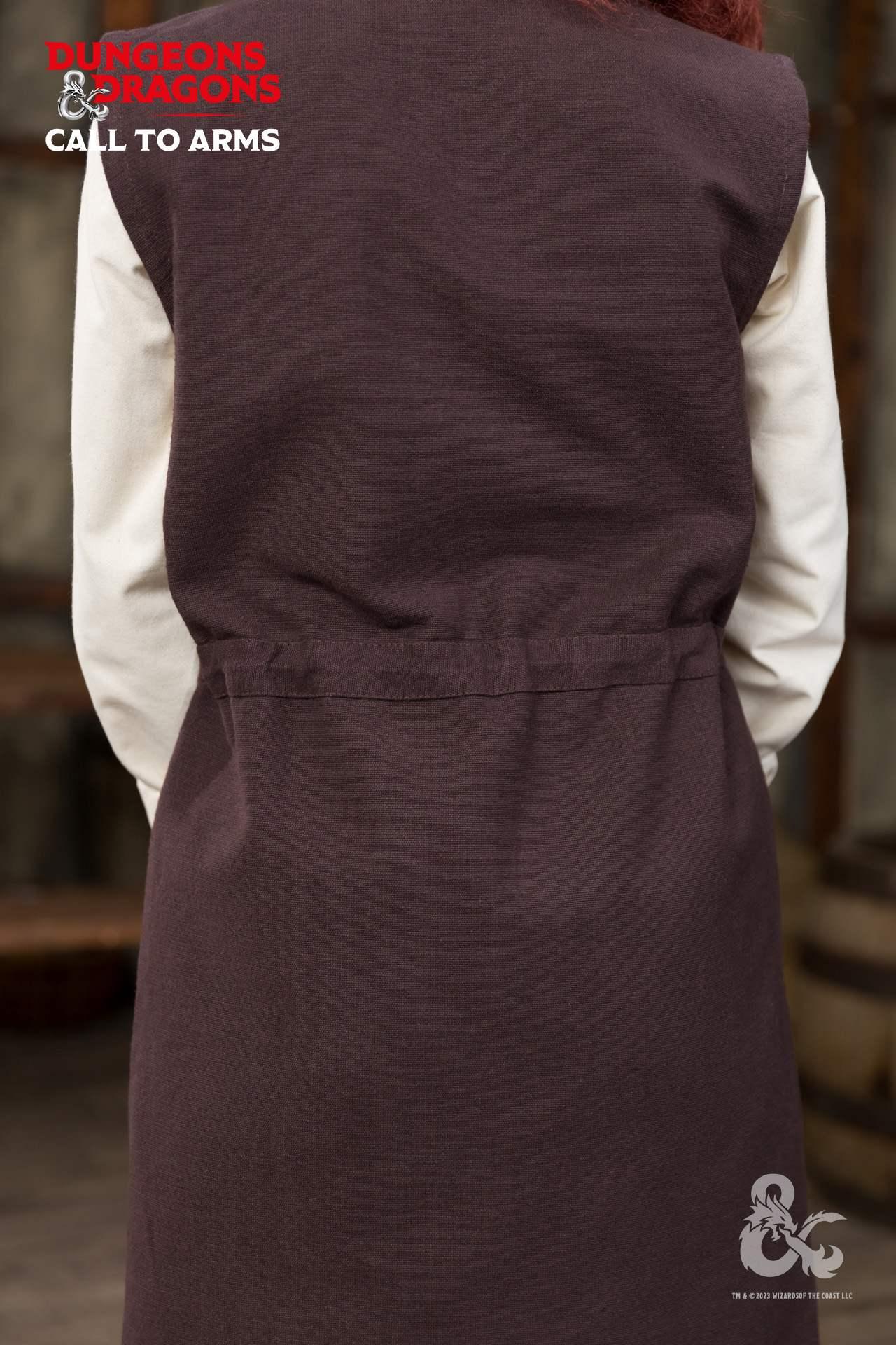 Dungeons & Dragons Druid Long Vest Brown - Fantasy Cosplay Costume for LARP, Halloween & Roleplaying Games