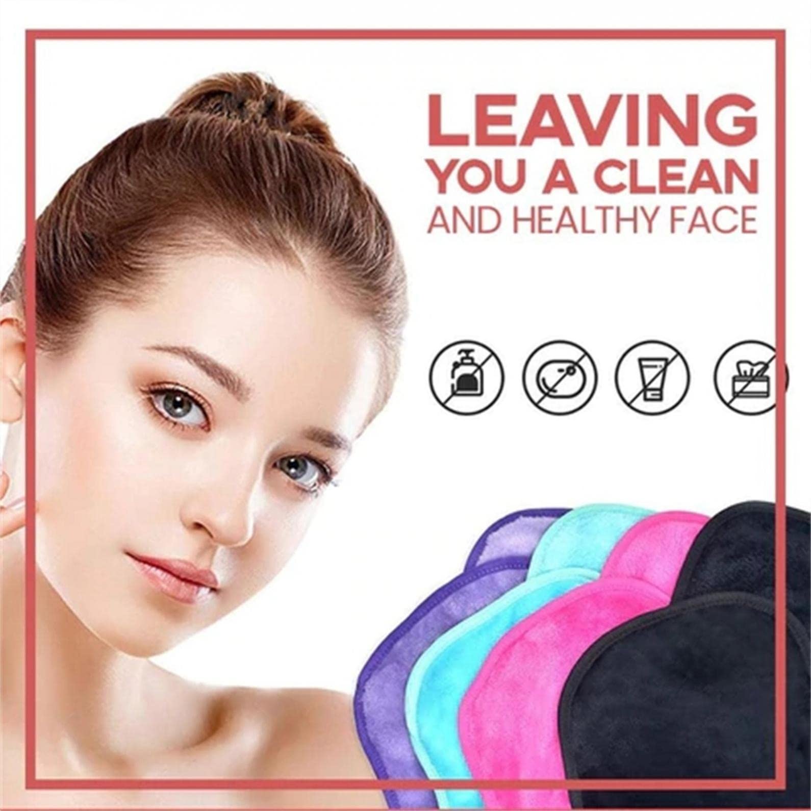 Reusable Makeup Remover Cloth - Soft Microfiber Cleansing Towel for Gentle Makeup Removal with Just Water | Perfect for Travel, Gym & Daily Skincare Routine