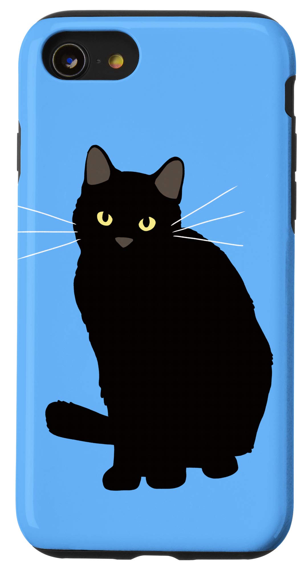 iPhone SE (2020) / 7 / 8 Cute Black Cat Drawing Phone Case - Perfect Gift for Cat Lovers & Cat Moms - Durable Protective Cover for Everyday Use