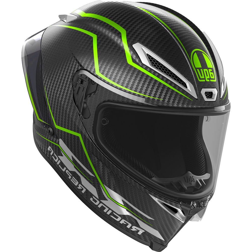 AGV Pista GP RR ECE 22.06 Performante Carbon Motorcycle Helmet in Fluo Green - Premium Racing Helmet for Track & Street Performance Riding