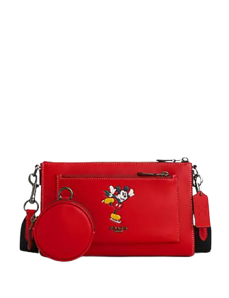 **Coach Disney X Coach Holden Crossbody Bag with Ice Skate Mickey Mouse Print - Stylish & Compact Purse for Women, Perfect for Parties, Travel & Everyday Use**