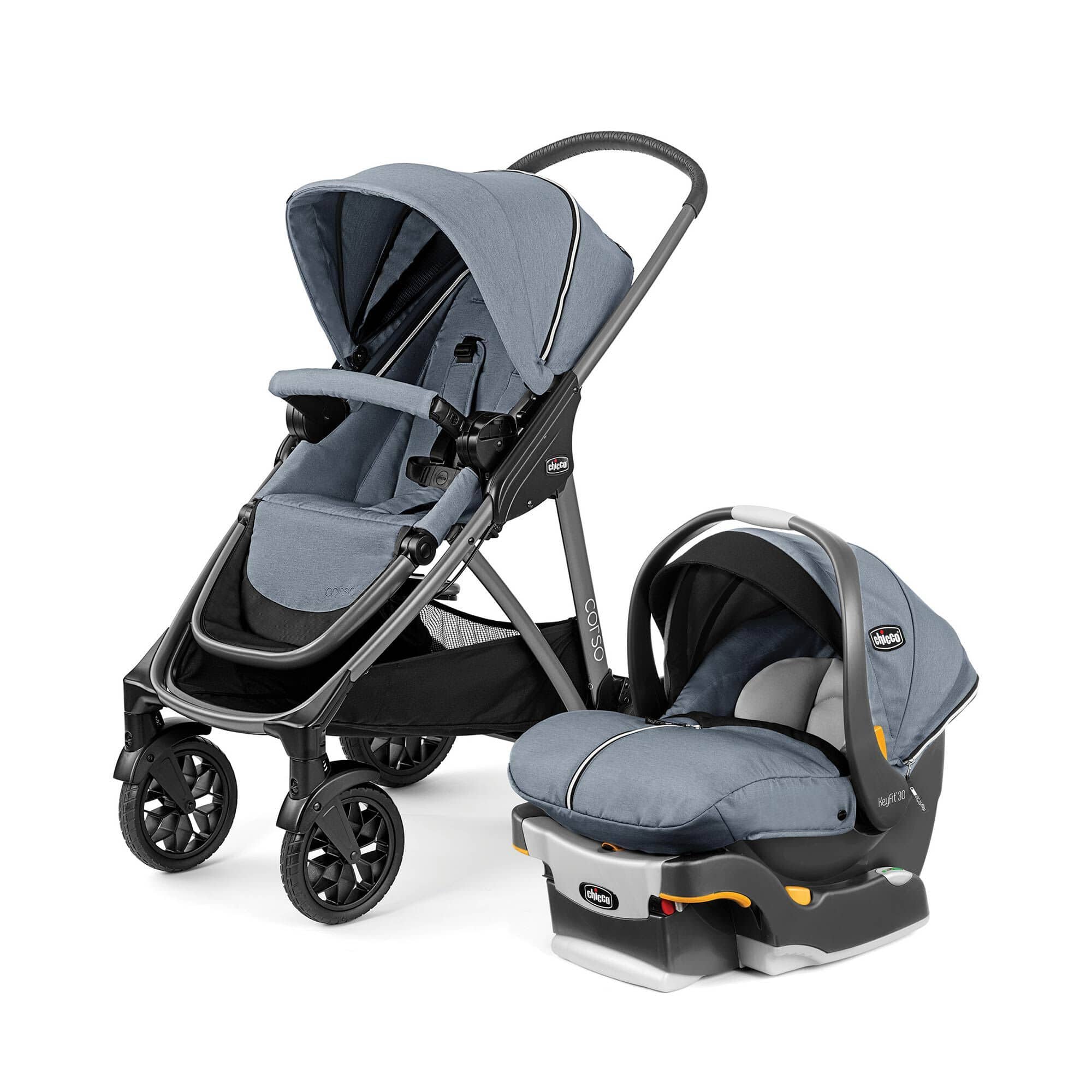Chicco Corso Modular Travel System - Lightweight Stroller & Infant Car Seat Combo for Newborns to Toddlers | Easy Fold & Travel-Friendly Design | Perfect for City Walks, Shopping & Family Outings