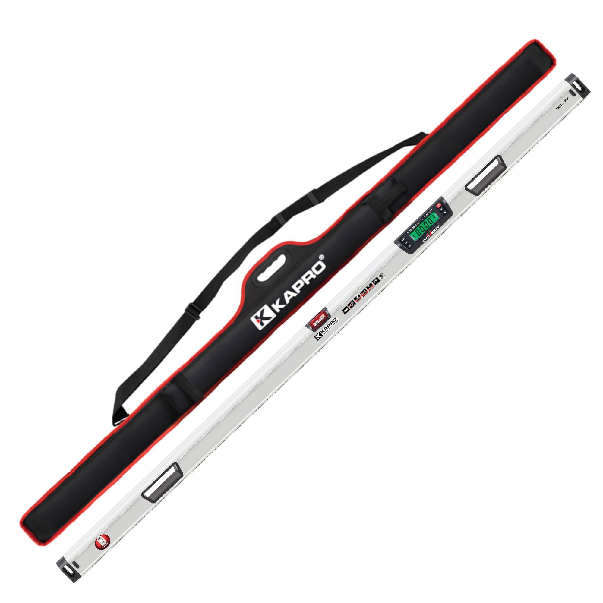 Kapro 905 Digital Condor Magnetic Digital Level IP65 with OPTIVISION - Visual & Audible Slope Indicator, False Zero Mode, Large Display, 180° Invertible Readout (72 Inch) - Perfect for Construction, Woodworking, and DIY Projects