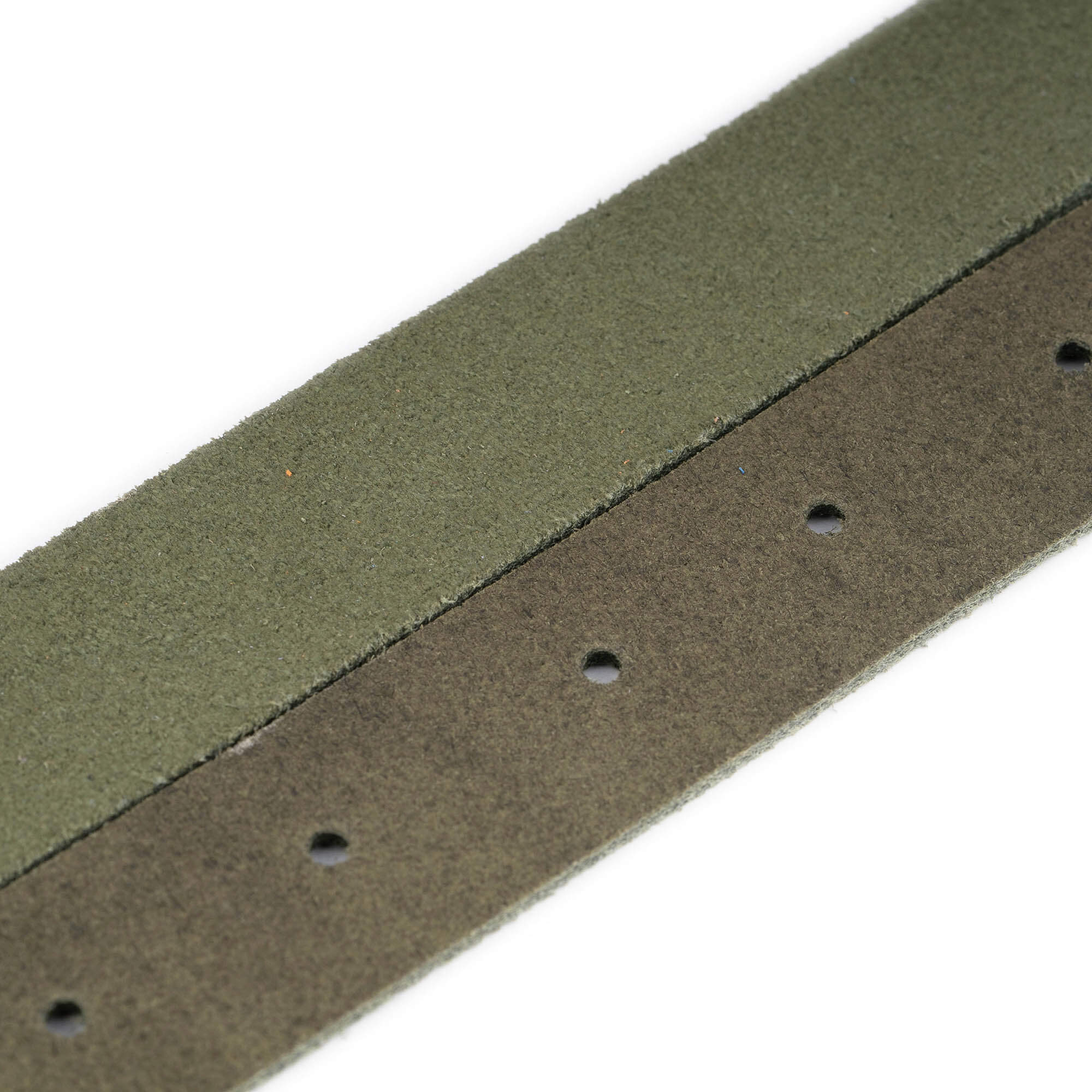 Olive Green Suede Leather Belt Strap Replacement for Montblanc Buckles - 2.5cm Width - Perfect for Dress Belts, Business Attire & Formal Occasions