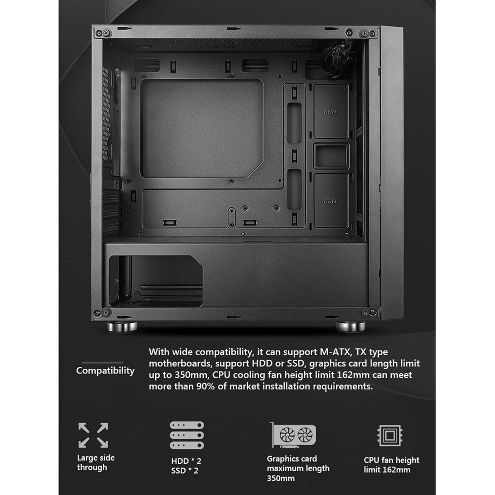 Pink Mid-Tower ATX Computer Case with Tempered Glass Panel, USB 3.0 Ports & 8 Fan Positions - Supports Water Cooling for Gaming PC Builds & Custom Desktop Setups