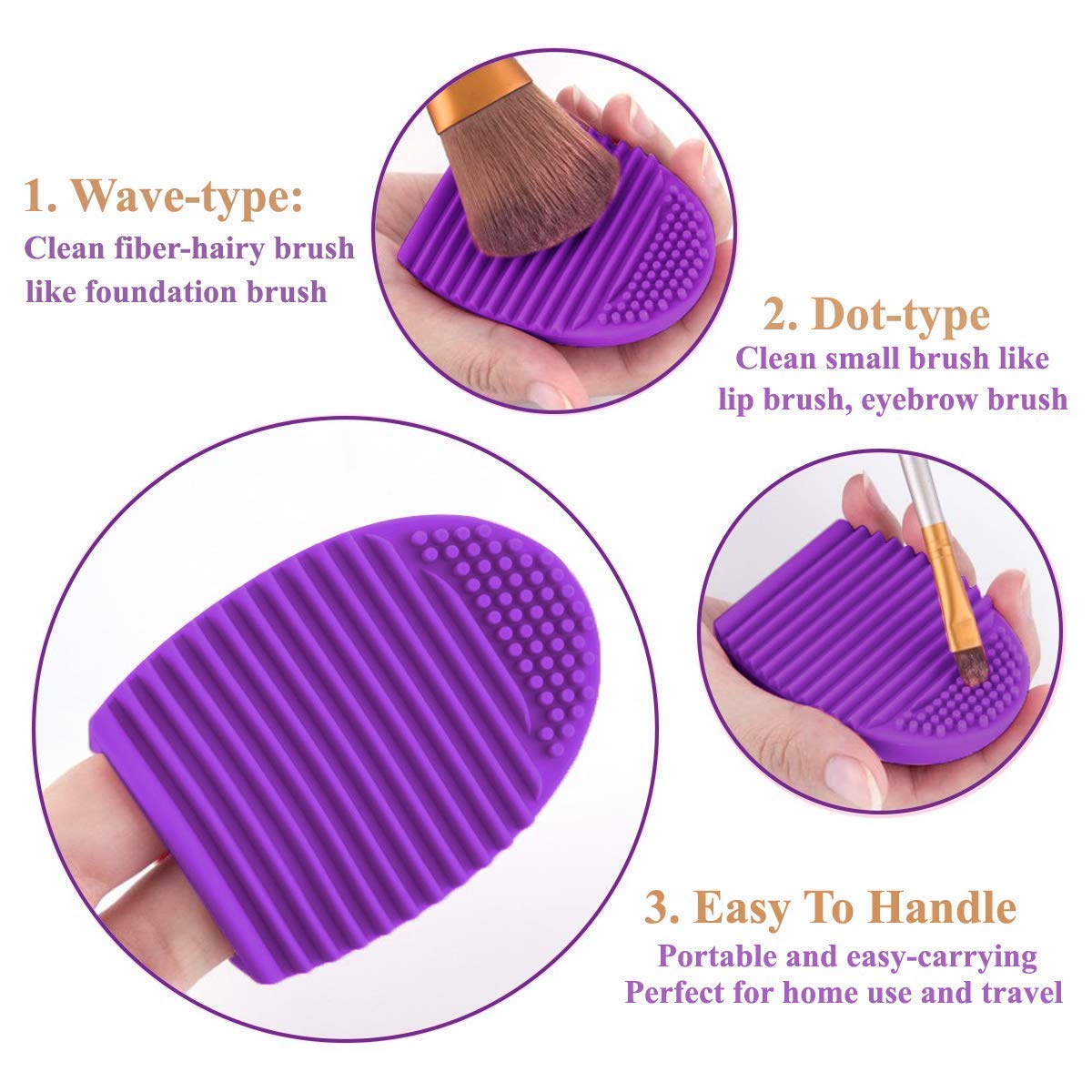 Premium 3-Piece Makeup Sponge Set with Oval Foundation Brush & Brush Cleaner - Soft Blending Beauty Sponges for Flawless Makeup Application - Perfect for Contouring, Foundation, and Concealer