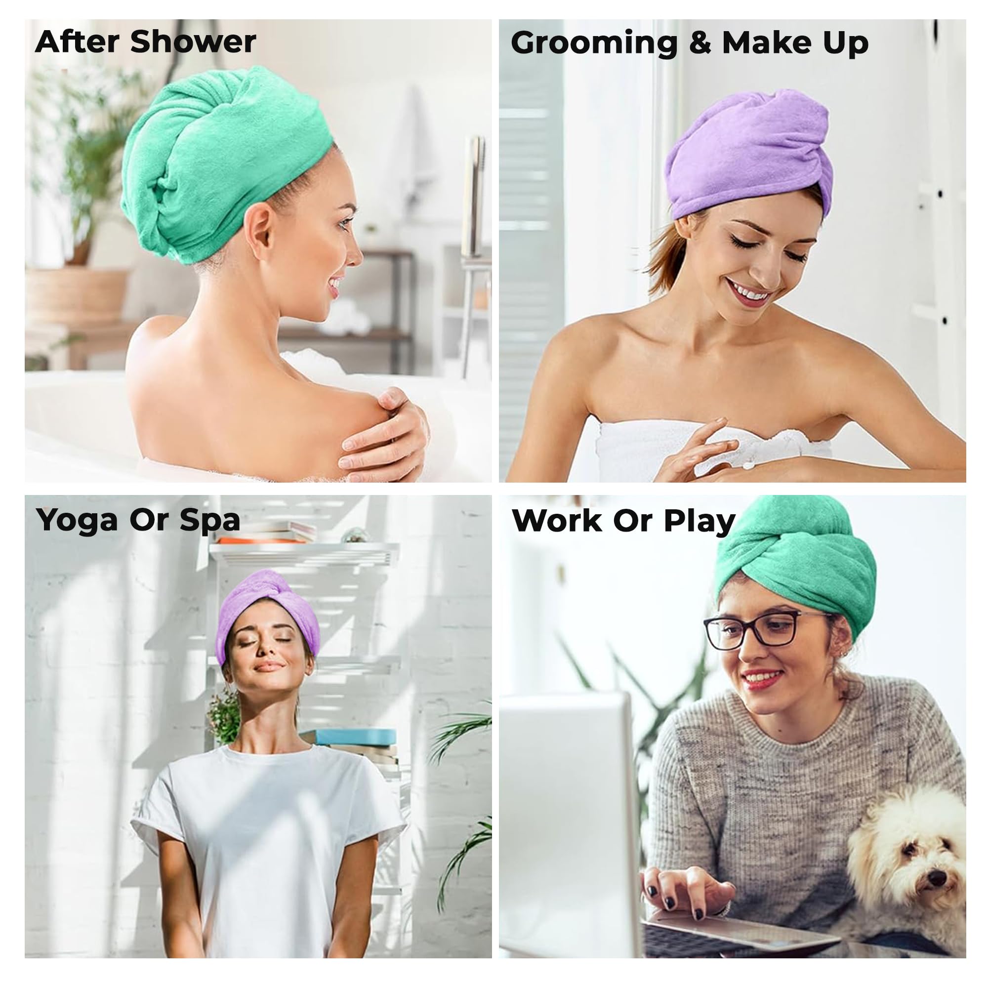Story@Home Premium Hair Towel for Women - 400 GSM Ultra Soft Microfiber Quick Dry Hair Towel Wrap (Set of 2) | 26