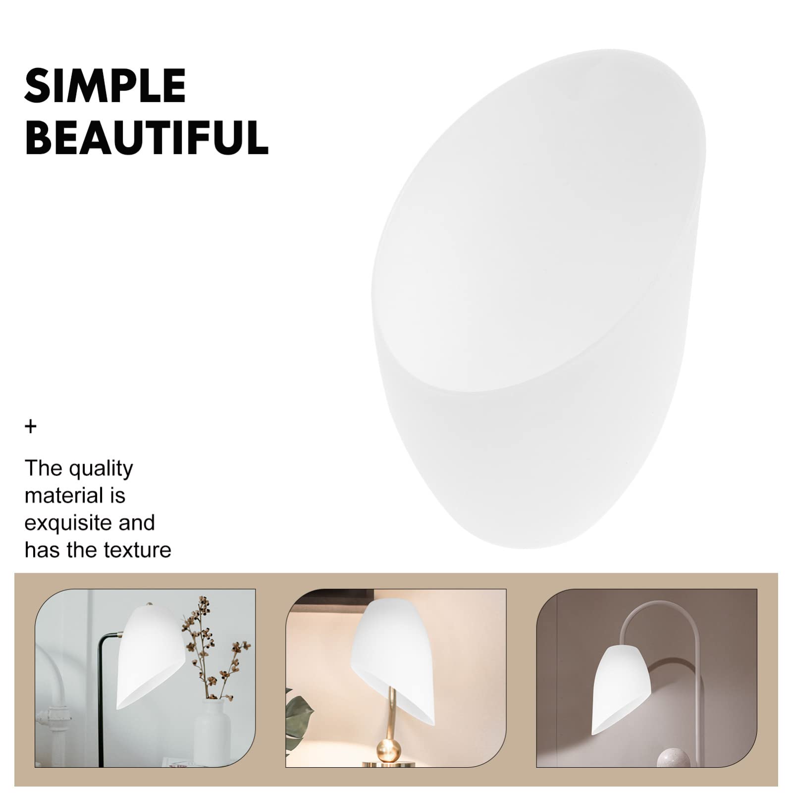 5-Pack Cabilock Horseshoe Lamp Shades - White Plastic Replacement Lampshades for Desk Lamps, Chandeliers & Pendant Lights - Durable Inclined Design for Home, Office & Restaurant Lighting Decor
