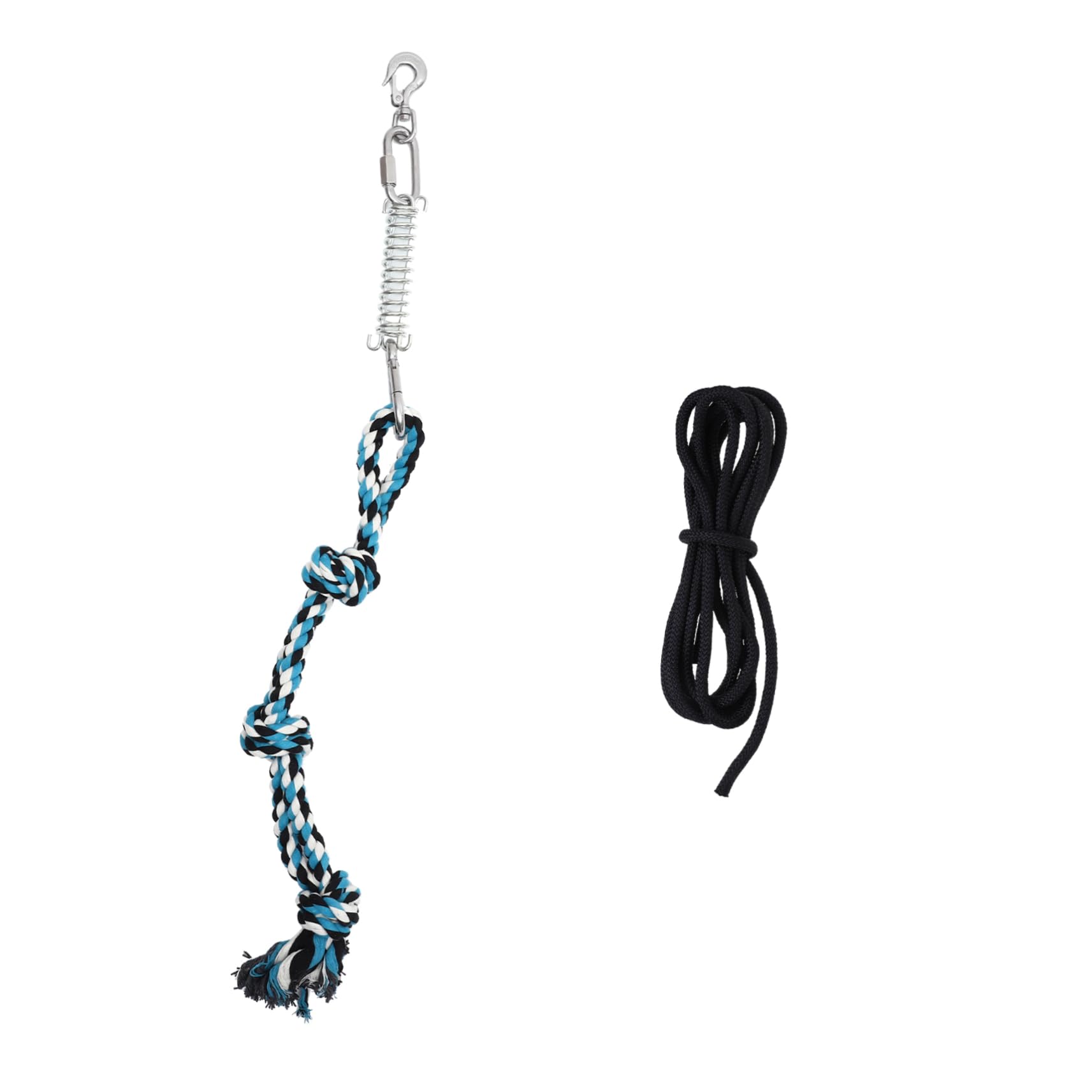 Durable Stainless Steel Spring Pole Dog Toy with Cotton Rope - Outdoor Exercise & Enrichment Toy for Puppies & Large Dogs - Perfect for Backyard Play & Training Sessions
