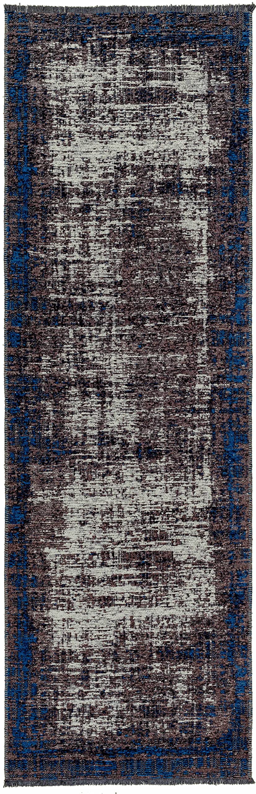 Hauteloom TRAI Modern Gray and Blue Area Rug 4'11