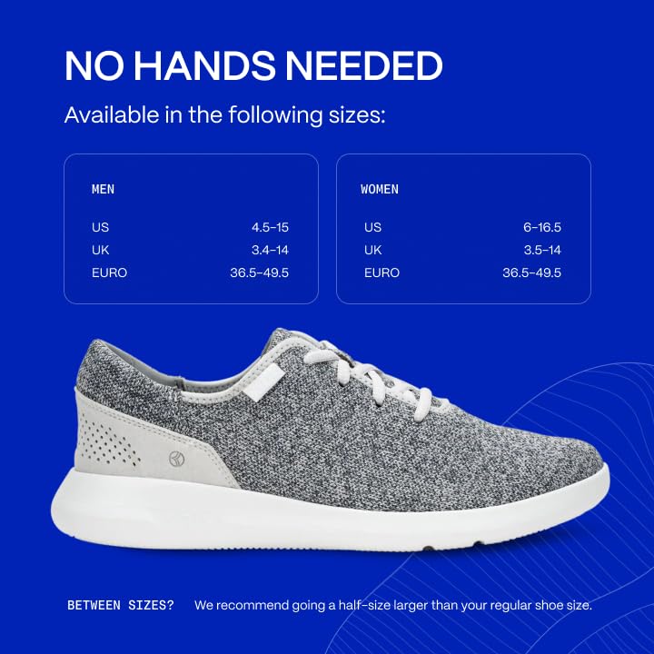 Kizik Madrid Hands-Free Slip-On Sneakers for Men & Women - Comfortable Walking Shoes for Casual & Fashion Wear - Grey (Men's 4.5/Women's 6) - Perfect for Travel, Work & Everyday Activities