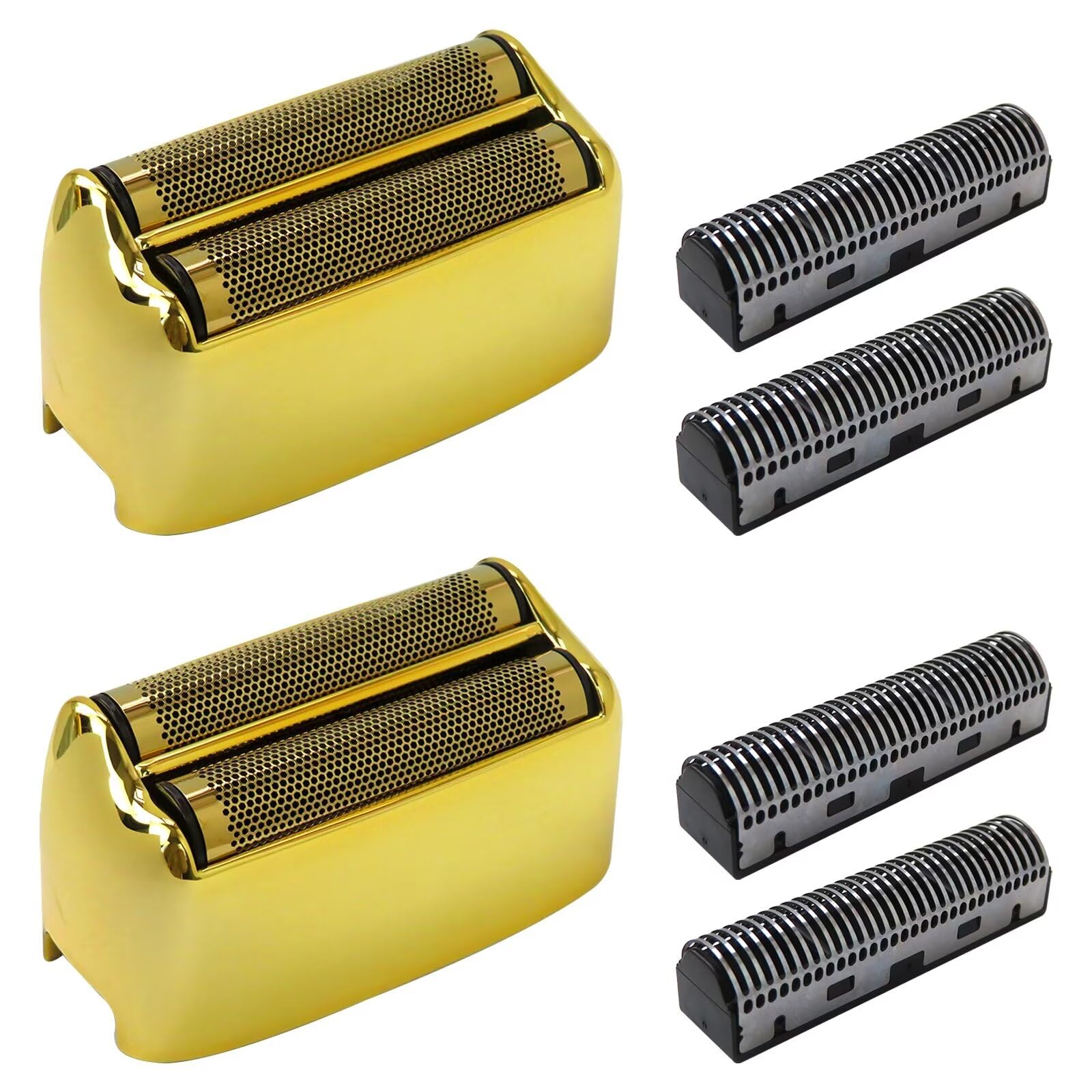 2-Pack Replacement Foil & Cutters for BaBylissPRO FXFS2 Double Foil Shaver - Gold - Compatible with BaBylissPRO FXFS2 Shaver - Perfect for Men's Grooming & Travel Shaving Kit