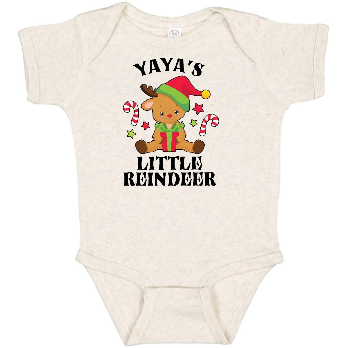 Inktastic Christmas Yaya's Little Reindeer with Candy Canes Baby Bodysuit - Cute Holiday Outfit for Infants & Toddlers - Perfect for Family Photos, Christmas Parties & Festive Celebrations