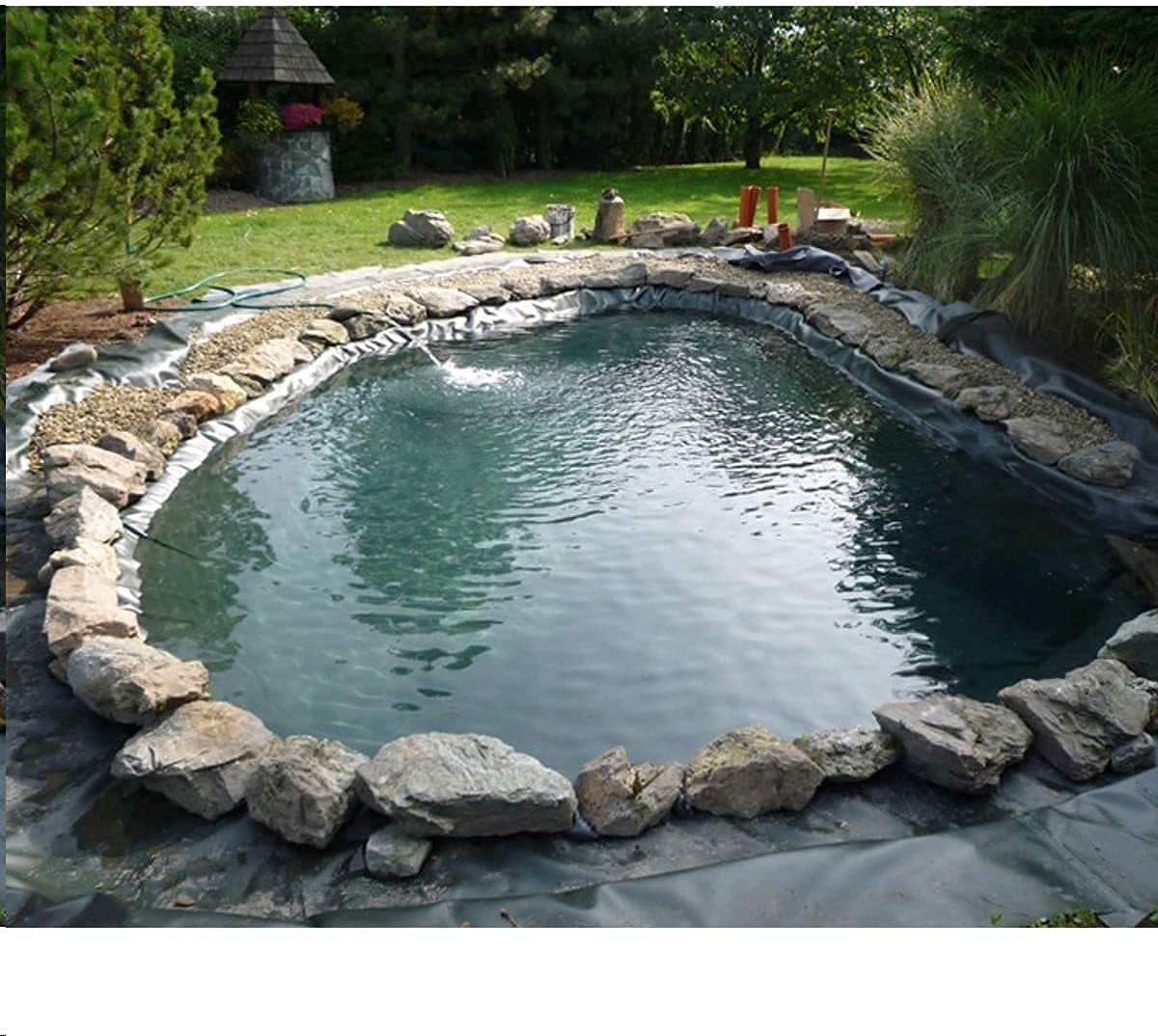 20x20 Ft Pond Liner - 17 Mil Thick Flexible Waterproof Fish Pond Liner for Koi Ponds, Water Gardens & Fountains - Durable, Elastic & Aging-Proof Underlayment - Perfect for Outdoor Pond Construction & Landscaping Projects