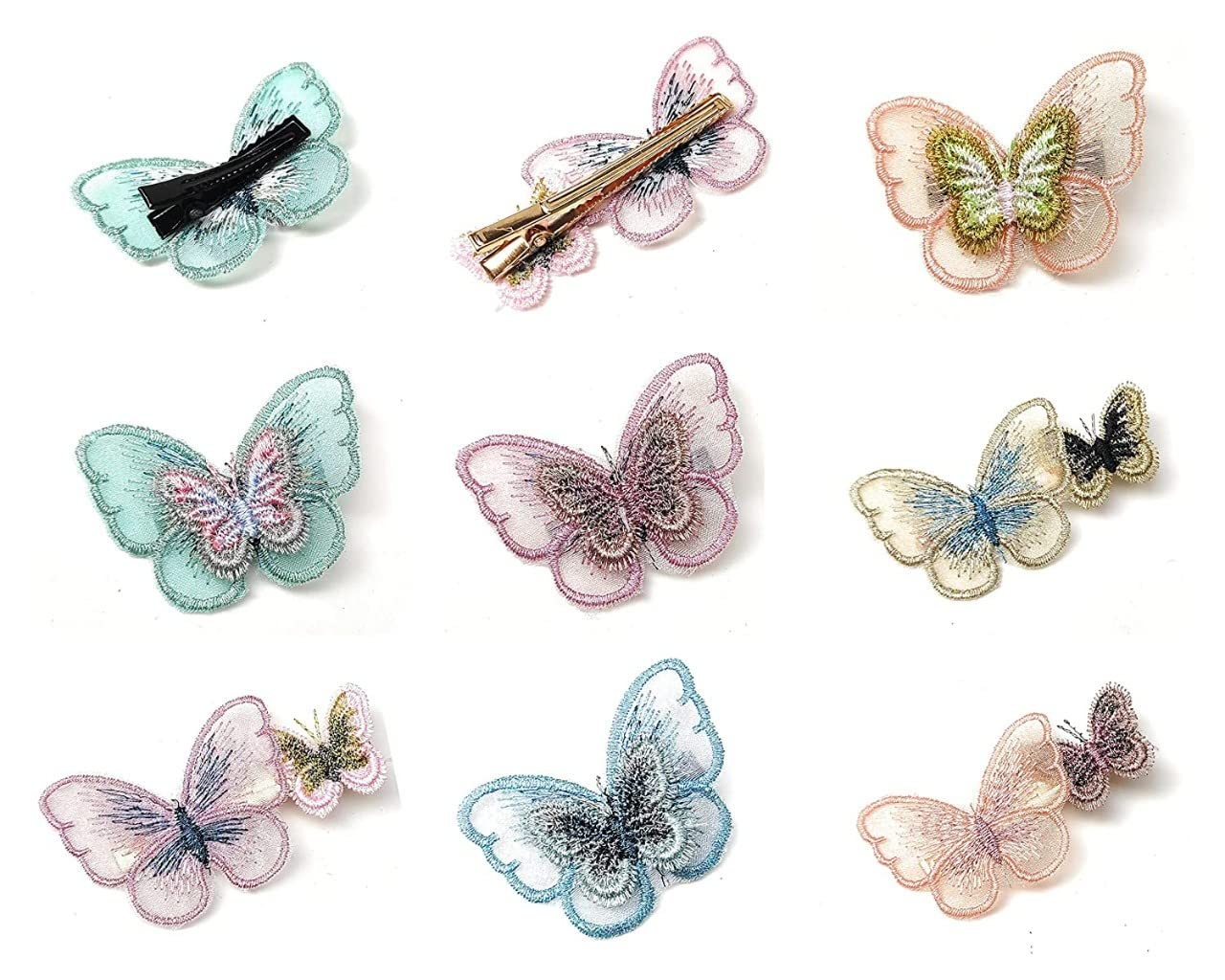 Pink Butterfly Hair Clips for Women & Girls - 3 Pack Hair Accessories for Buns, Ponytails & Hairstyles - Cute Hair Decor for Parties, Weddings & Everyday Wear