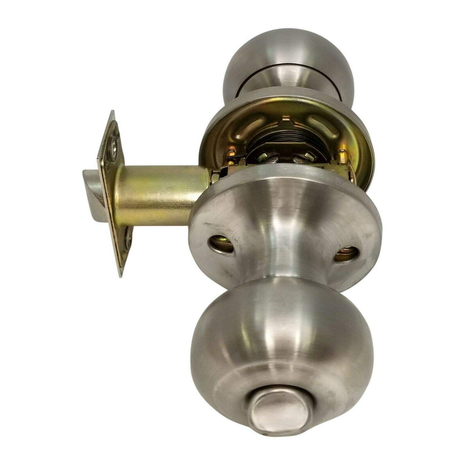 High Security Door Knob Lock with Keyed Cylinder - 3 Keys Included for Exterior & Interior Doors (SC1, Stainless Steel) - Ideal for Homes, Offices & Apartments