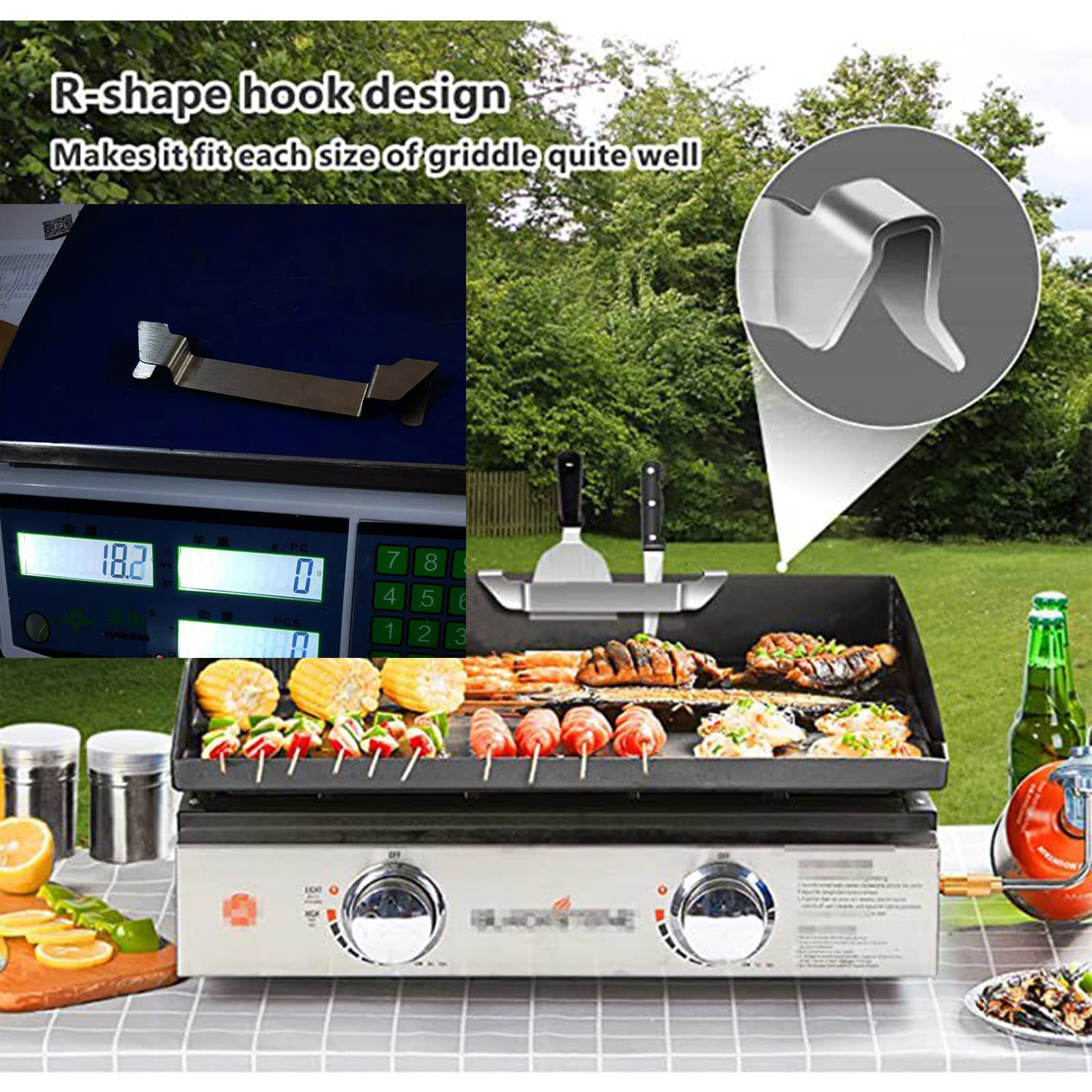 Stainless Steel Griddle Spatula Holder - BBQ Tool Rack for Outdoor Camping, Picnic & Grilling - Heavy Duty Barbecue Accessories Storage Organizer - Perfect for Backyard Cookouts, Tailgating & RV Trips