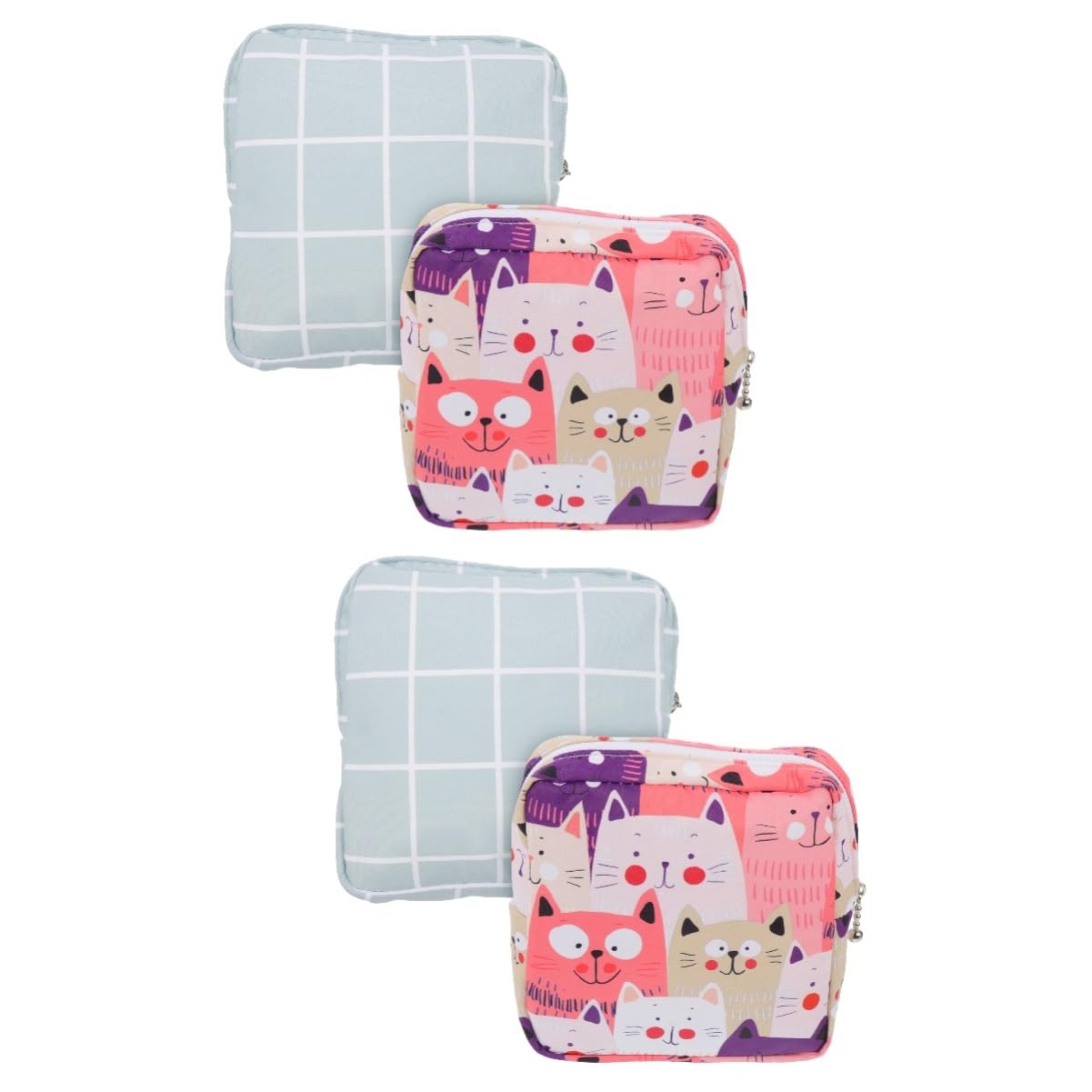 Lurrose 4-Pack Cotton Storage Bags for Pads & Tampons - Reusable Organizer for Sanitary Napkins, Nursing Pads & Wallet - Breathable Multifunctional Pouch for Women & Girls (Perfect for Travel, Gym & Daily Use)