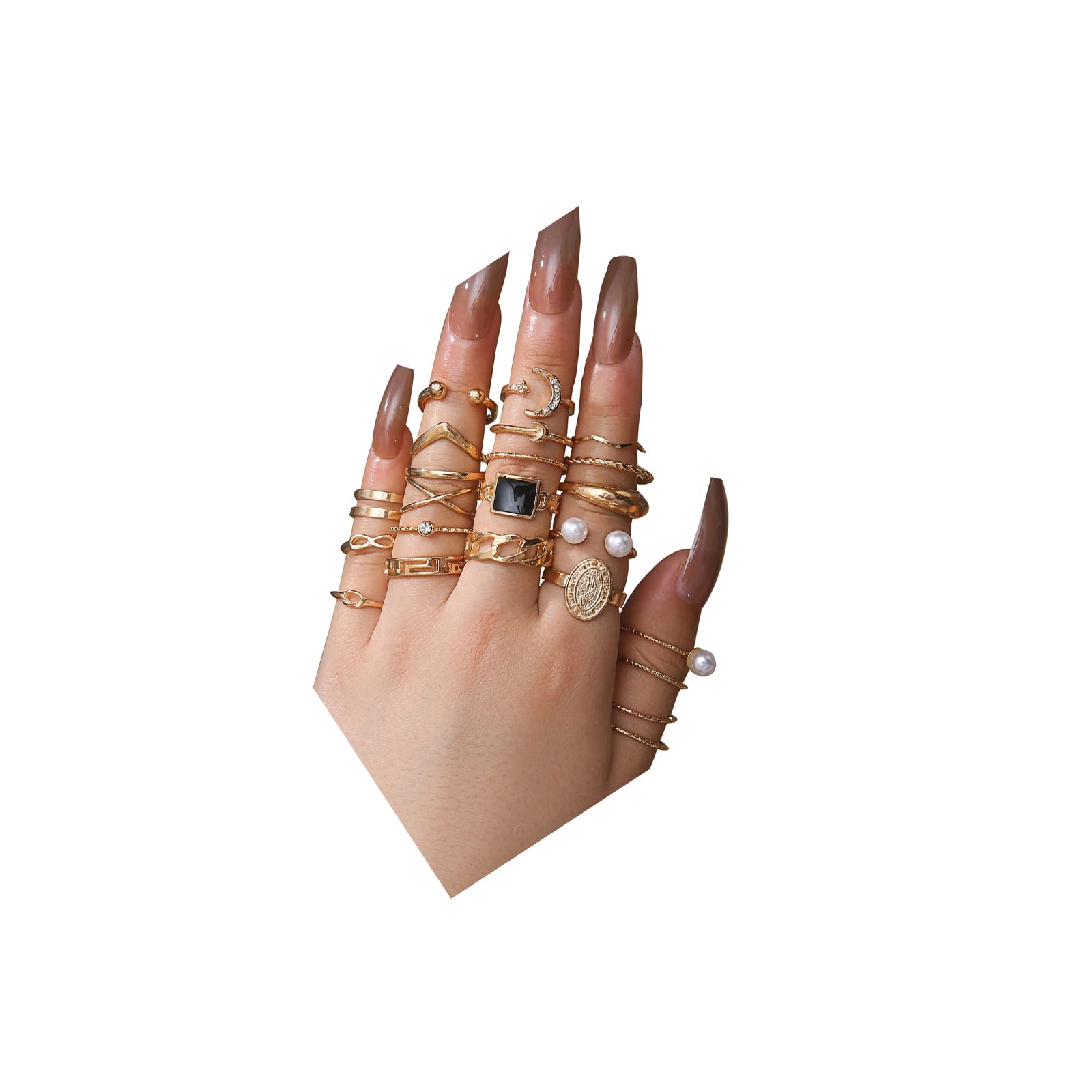 Vintage Bohemian Knuckle Ring Set for Women - Crystal Pearl Butterfly Stacked Midi Rings Pack | Handmade Jewelry for Layering & Everyday Wear | Perfect for Parties, Date Nights & Boho Fashion Accessories