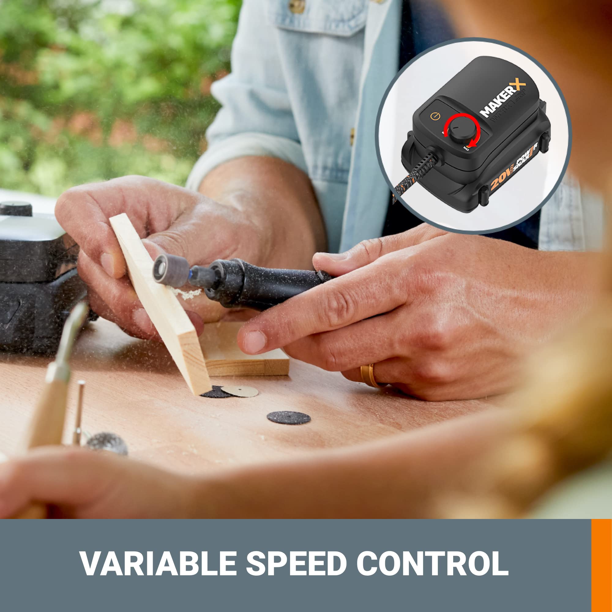 Worx WX996L MAKERX 6-in-1 Multi-Tool Kit with Rotary Tool, Wood & Metal Crafter, Airbrush, Heat Gun, Grinder & LED Flex Light - Perfect for DIY Projects, Home Repairs & Crafting in Portable Carry Bag