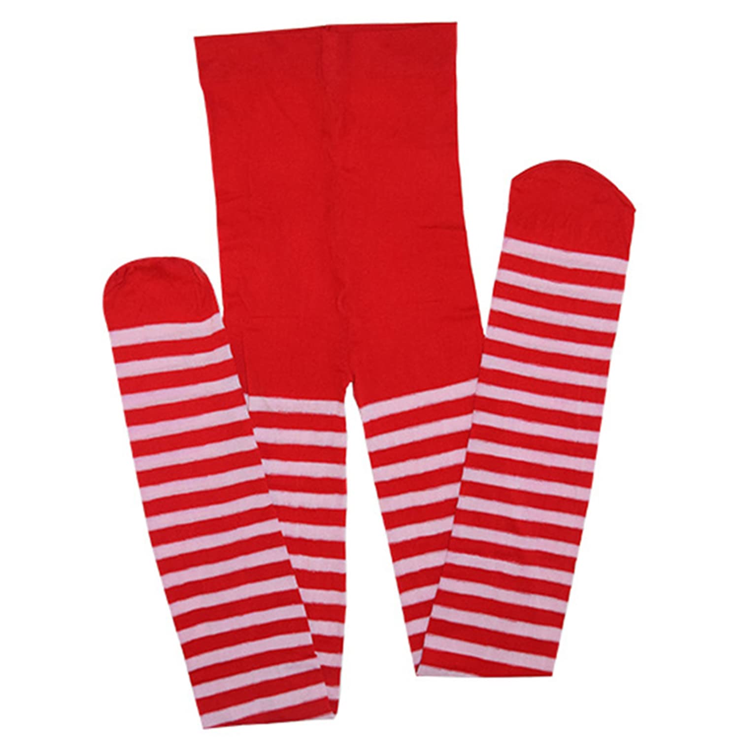 MFUOE 3 Pairs Women's Christmas Striped Tights - Thigh High Stockings, Polyester Leggings & Full Footed Socks for Holiday Parties, Winter Outfits & Festive Fashion